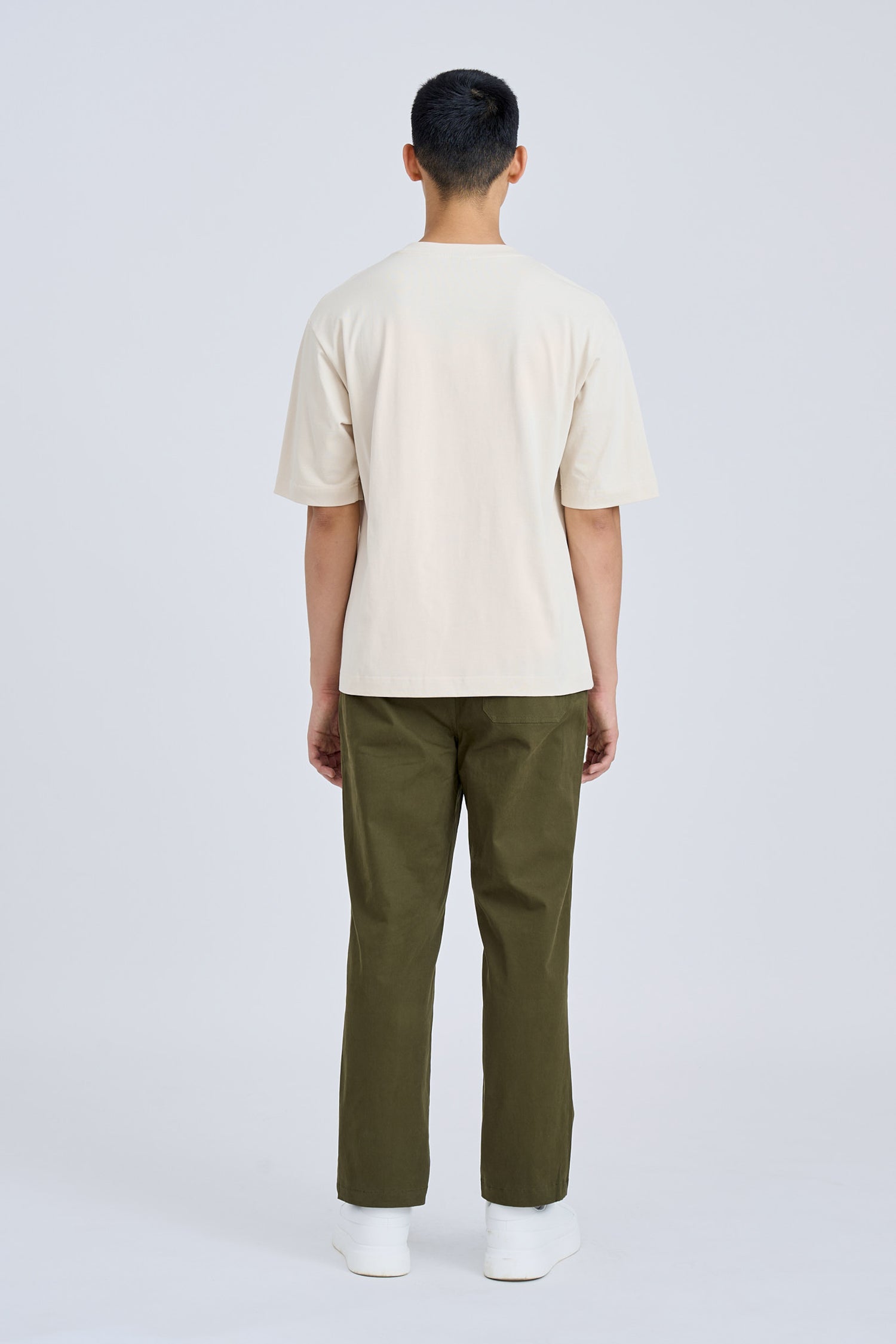 Drawstring Straight Cut Pants - Army Green [AT]