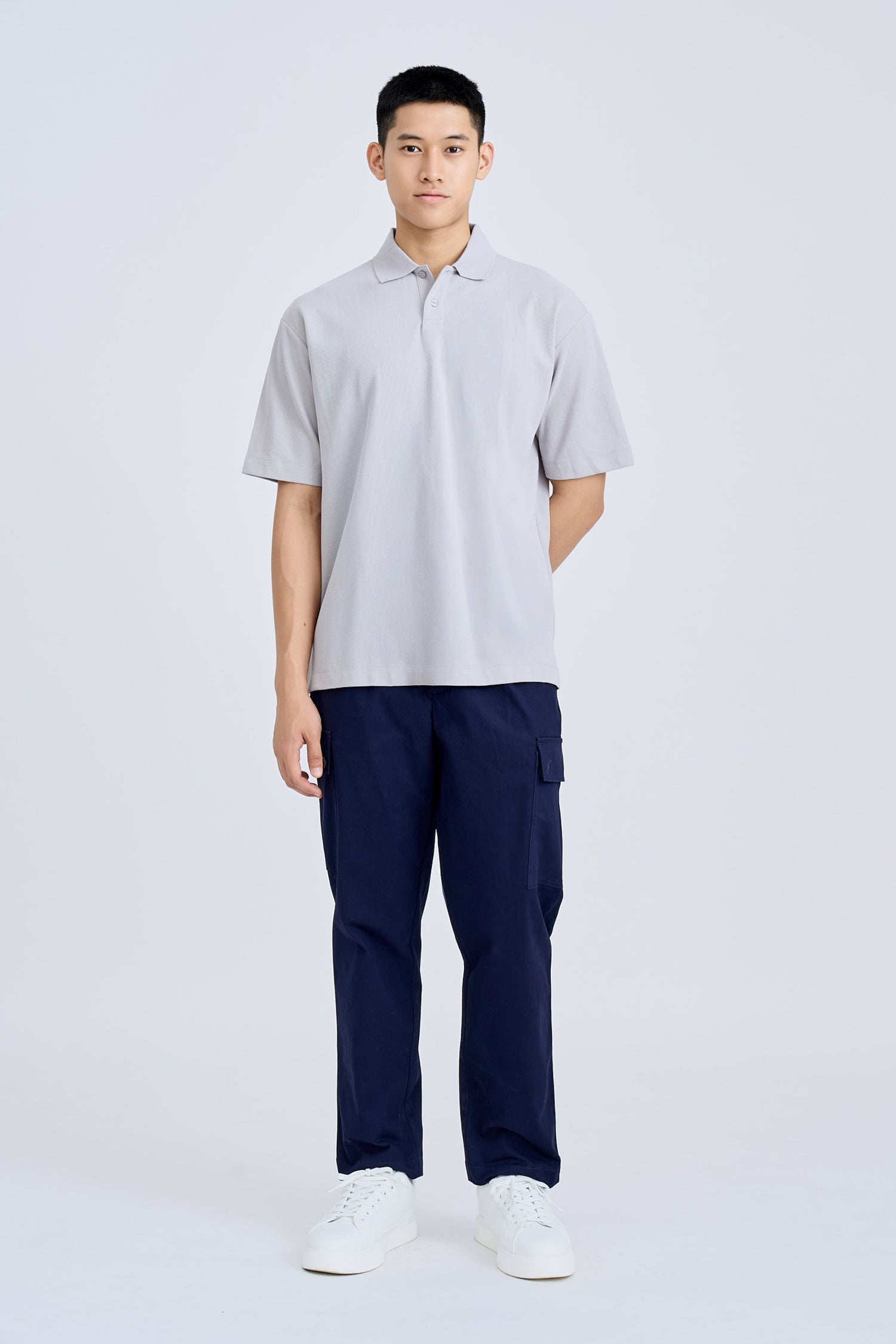 Slim Fit Cargo Trousers - Navy [AT]