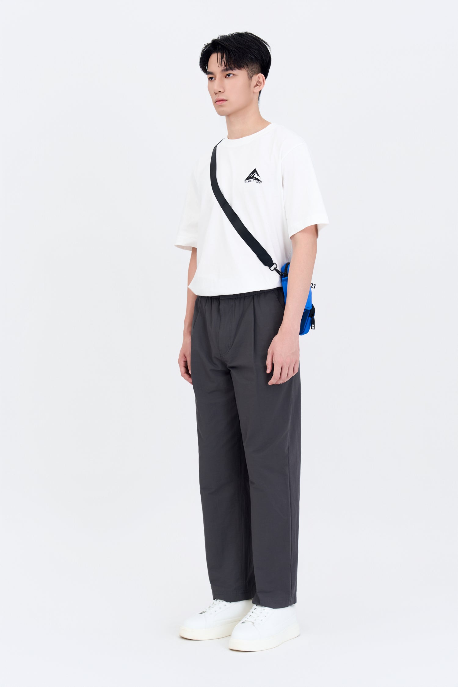 Nylon Cotton Drawstring Pants - Charcoal