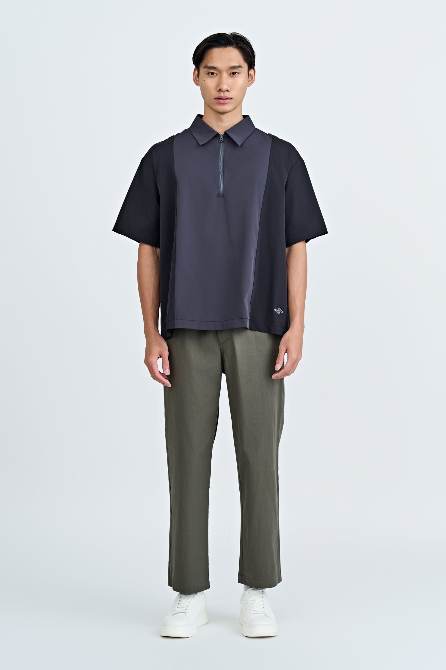 Relaxed Fit Drawstring Trousers - Dark Grey