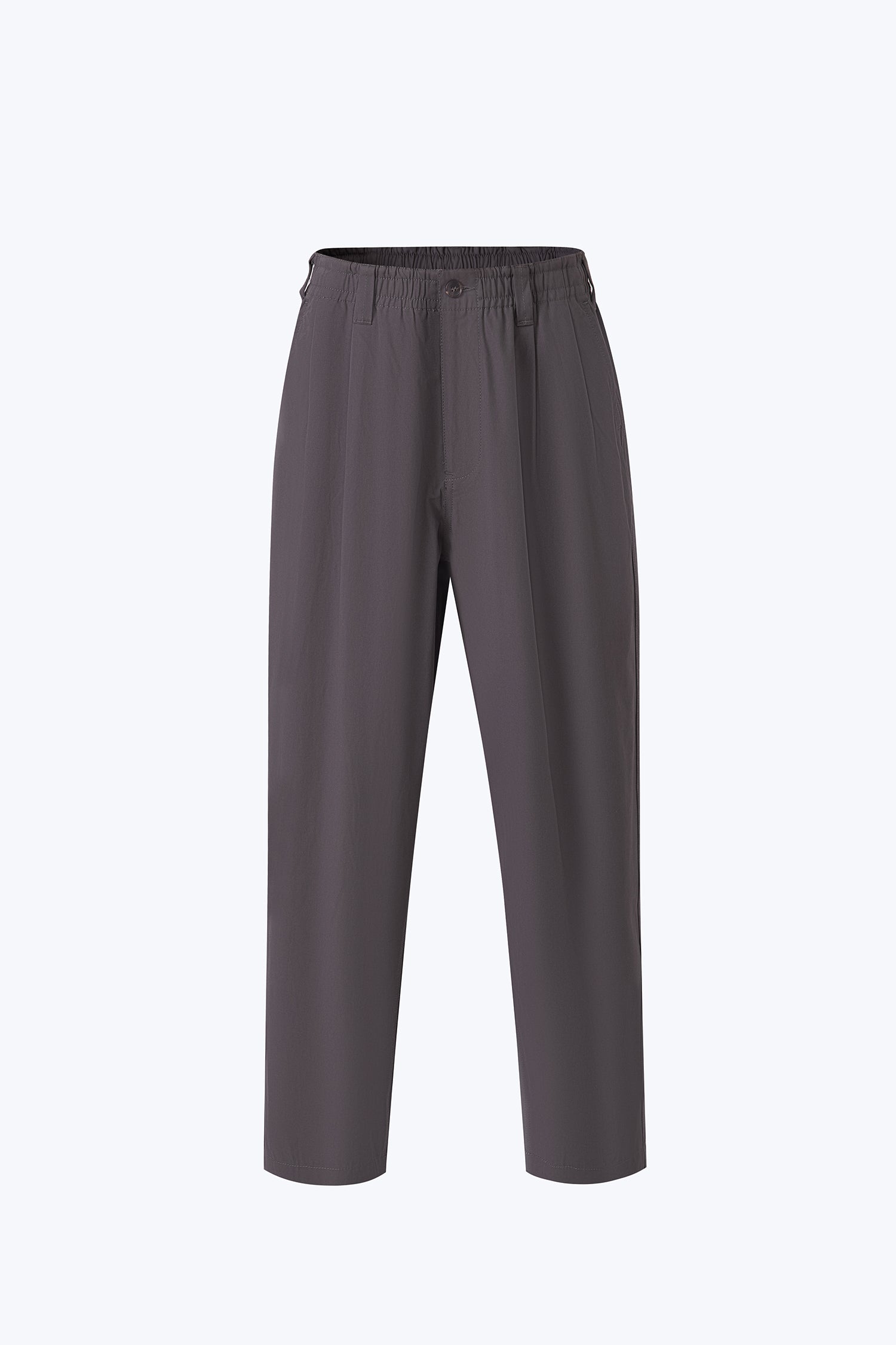 Relaxed Fit Elasticated Pleat Trousers - Charcoal