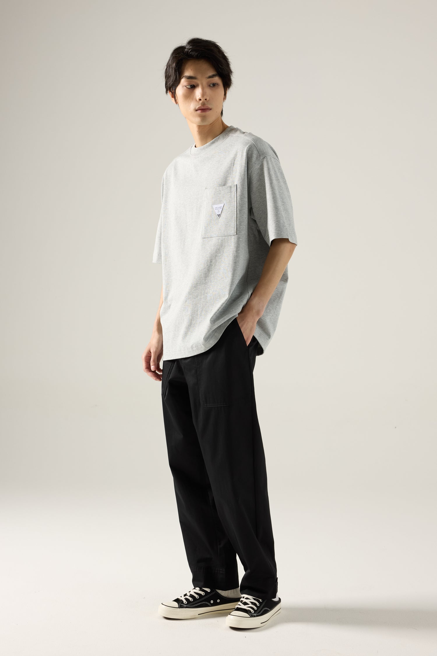 Relaxed Fit Drawstring Pants - Black