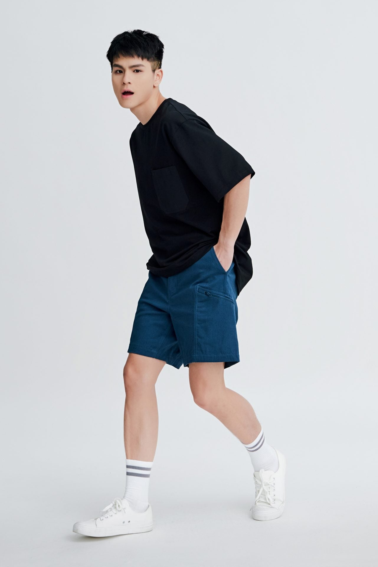 Cotton Stretch Utilily Cargo Bermudas [AT]
