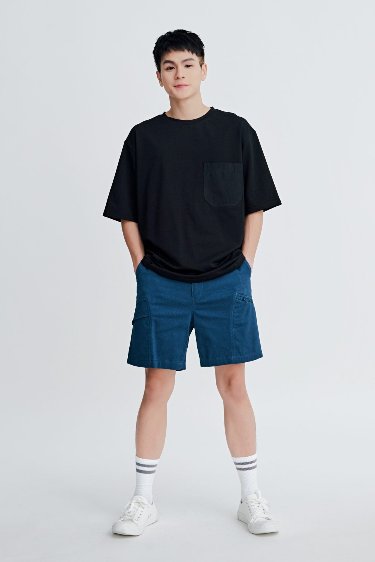 Cotton Stretch Utilily Cargo Bermudas [AT]