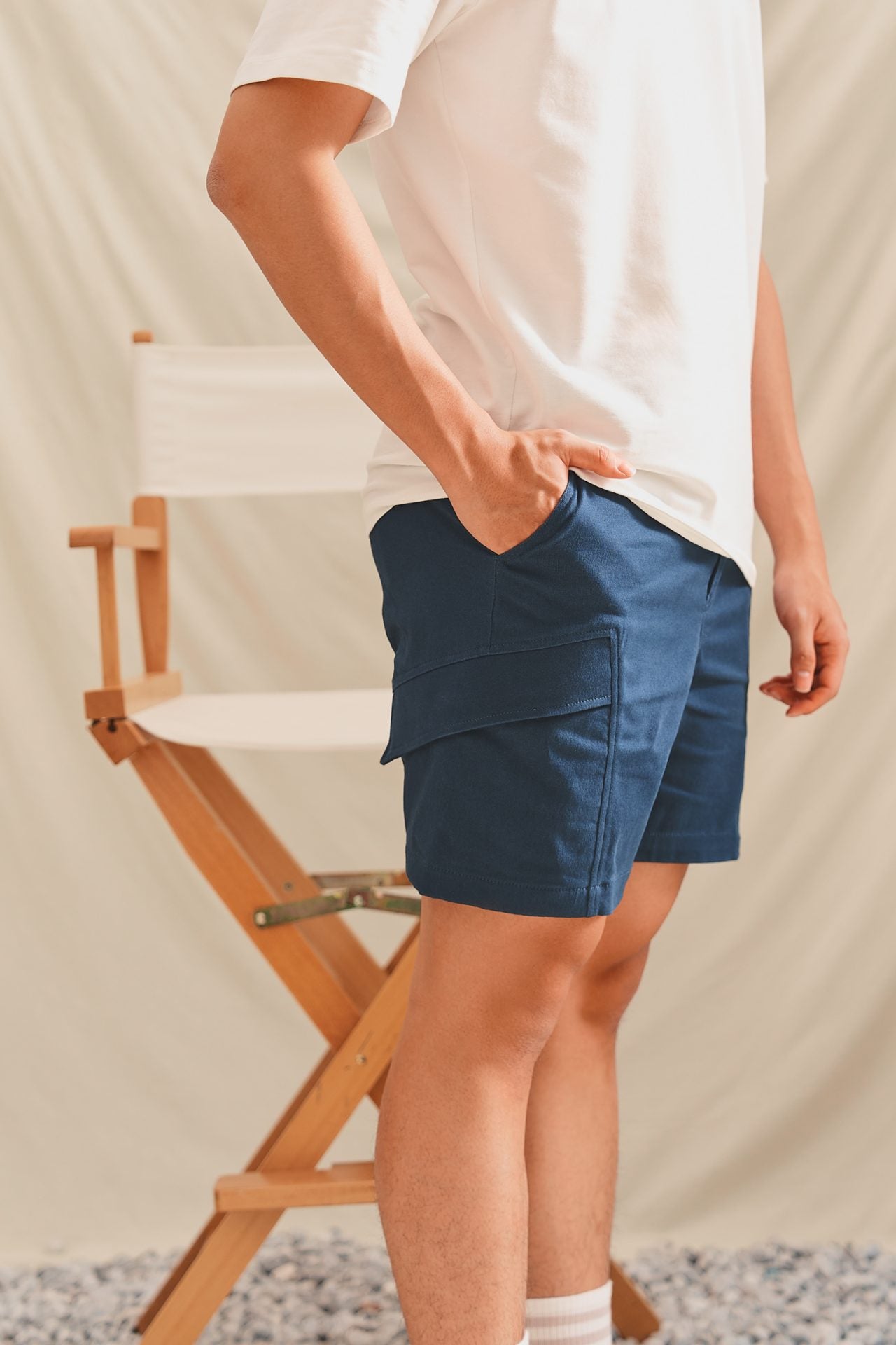 Cotton Stretch Utilily Cargo Bermudas [AT]