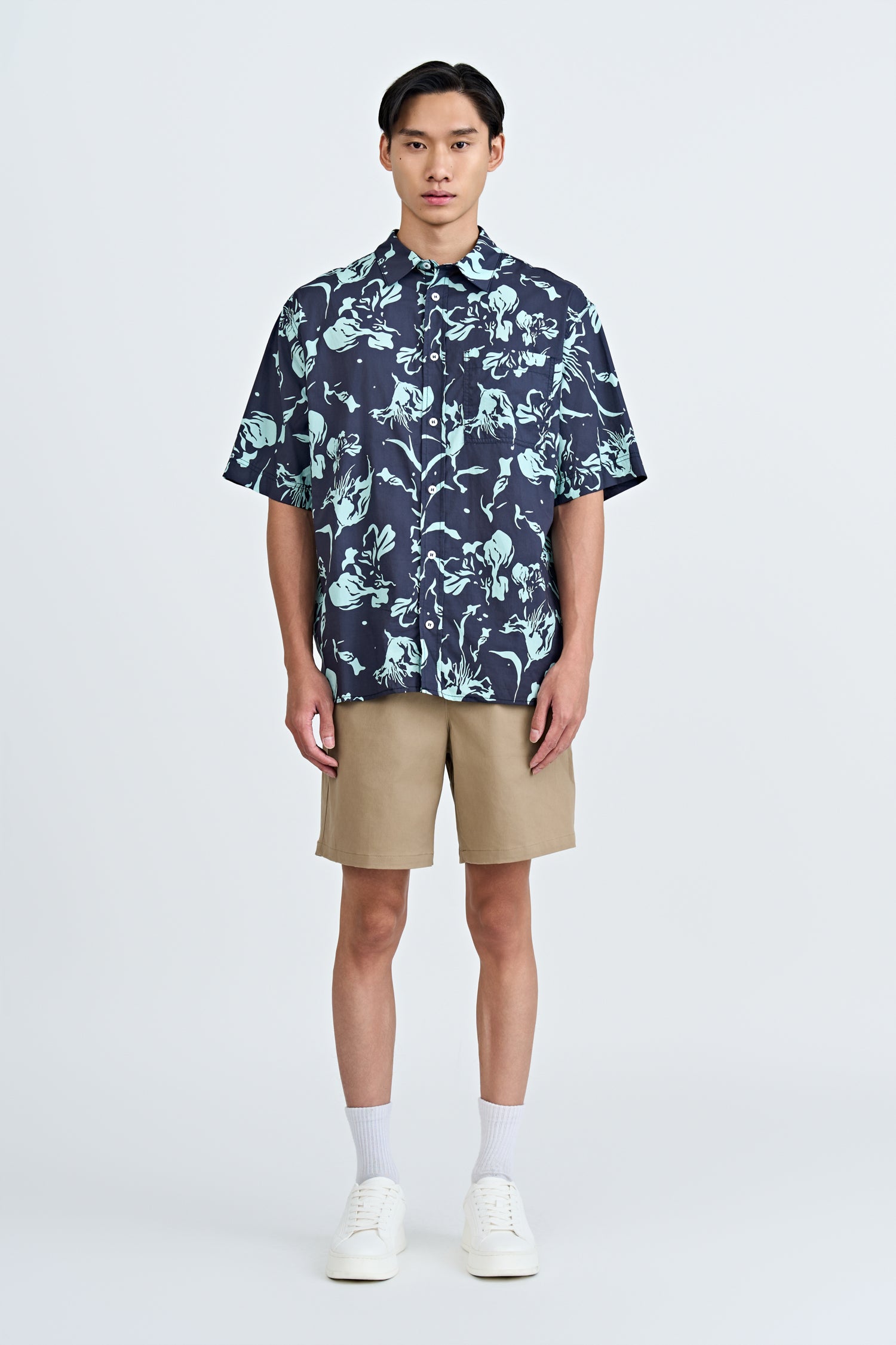Drawstring Straight Cut Bermudas - Dark Khaki