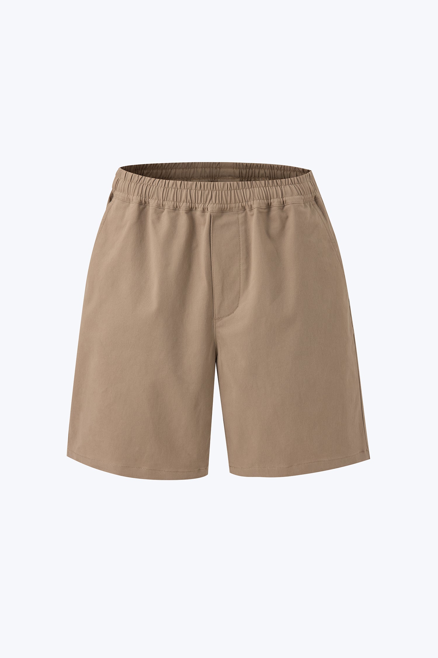 Drawstring Straight Cut Bermudas - Dark Khaki