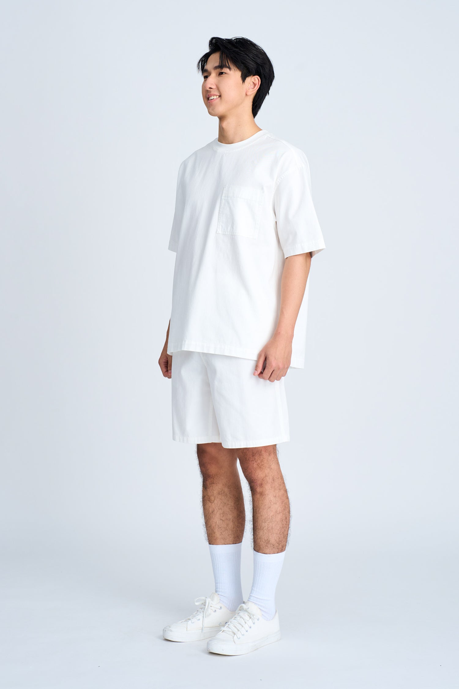 Denim Casual Shorts - White [AT]