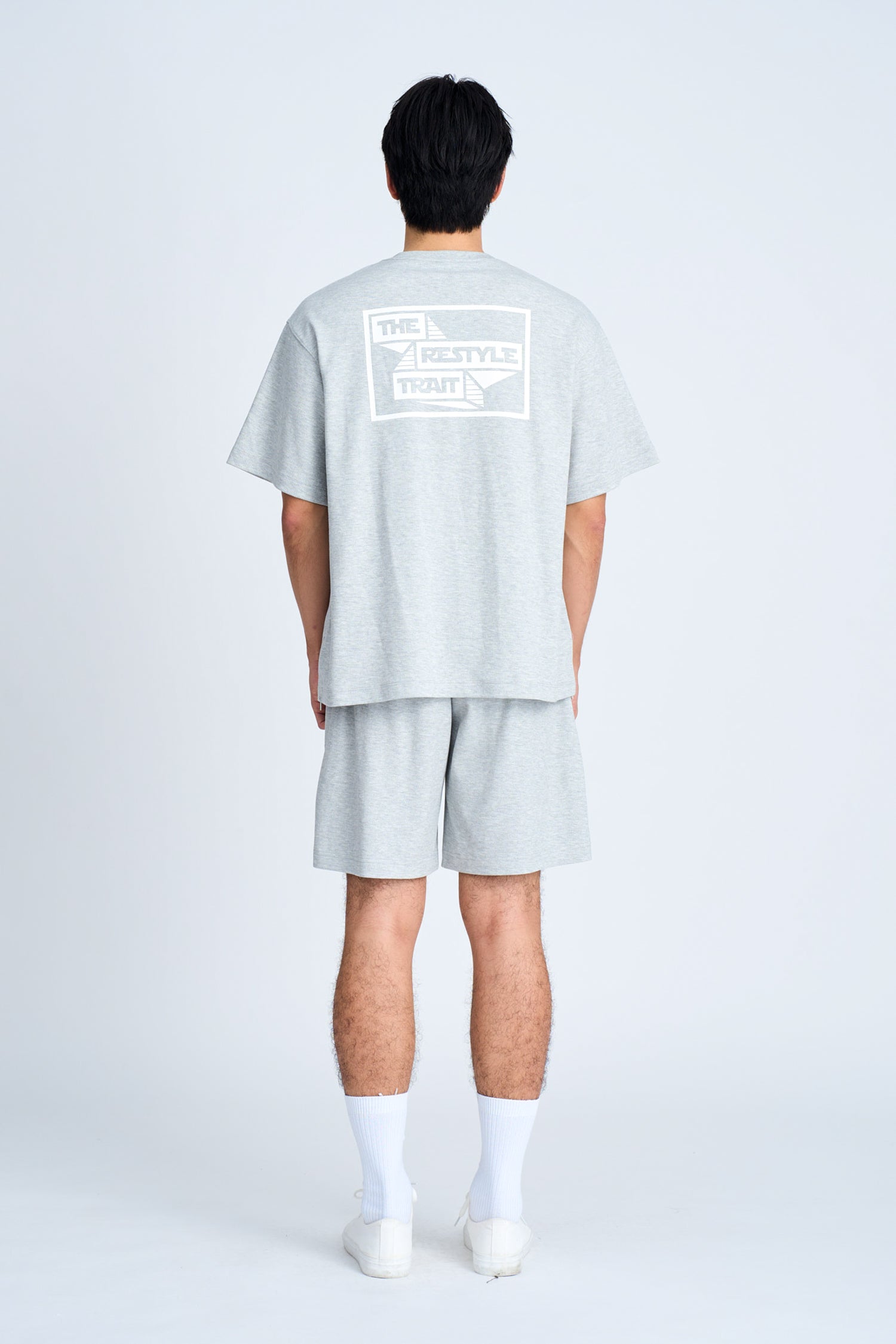 Twill Jersey Boxed Logo Bermudas - Light Grey [AT]