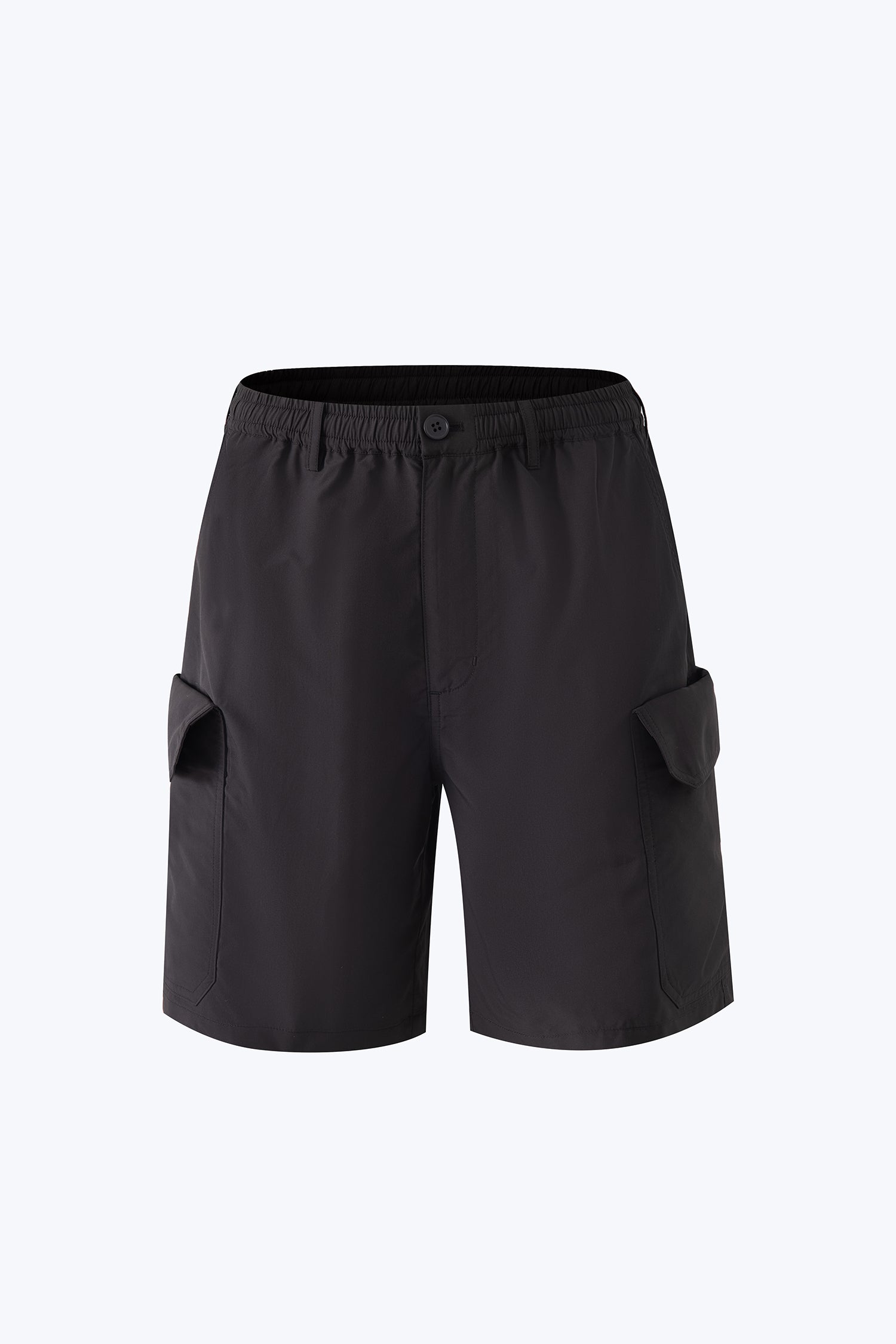 Elasticated Utility Cargo Bermudas - Black