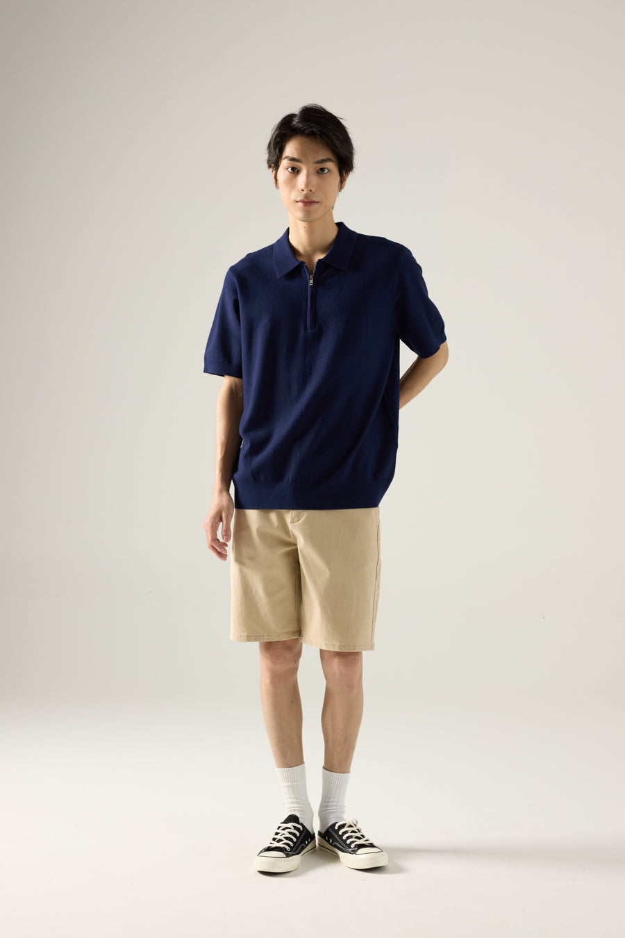 Regular Fit Cotton Twill Bermudas - Khaki