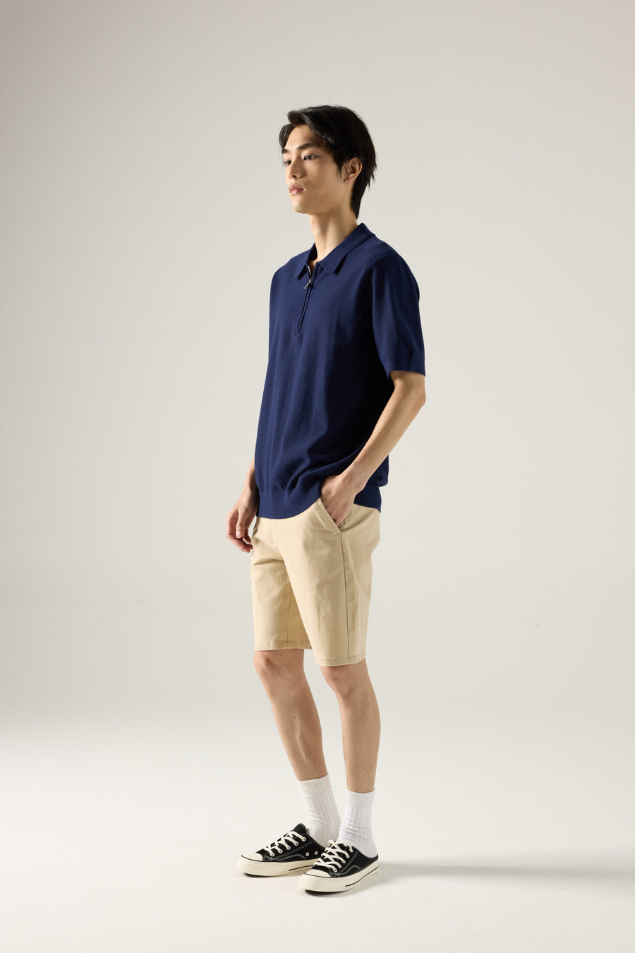 Regular Fit Cotton Twill Bermudas - Khaki