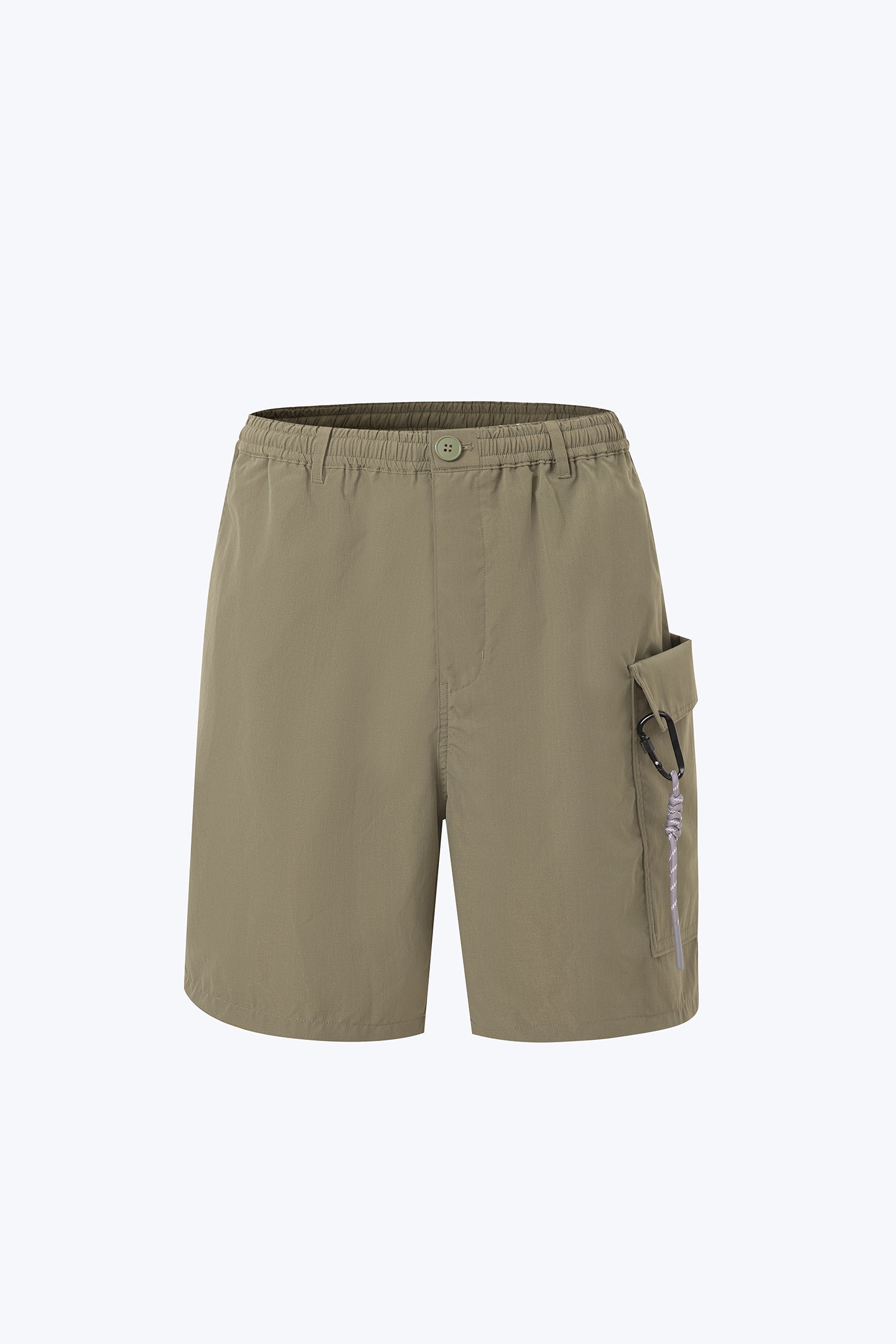 Nylon Utility Cargo Shorts - Army Green