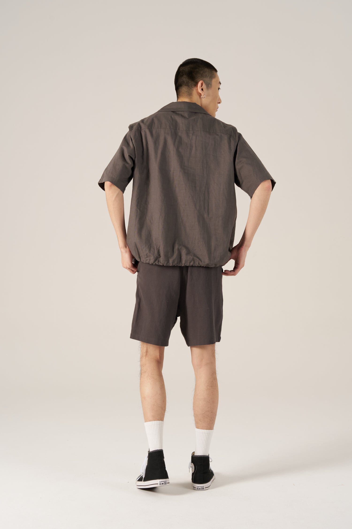 Linen Cotton Shorts - Olive