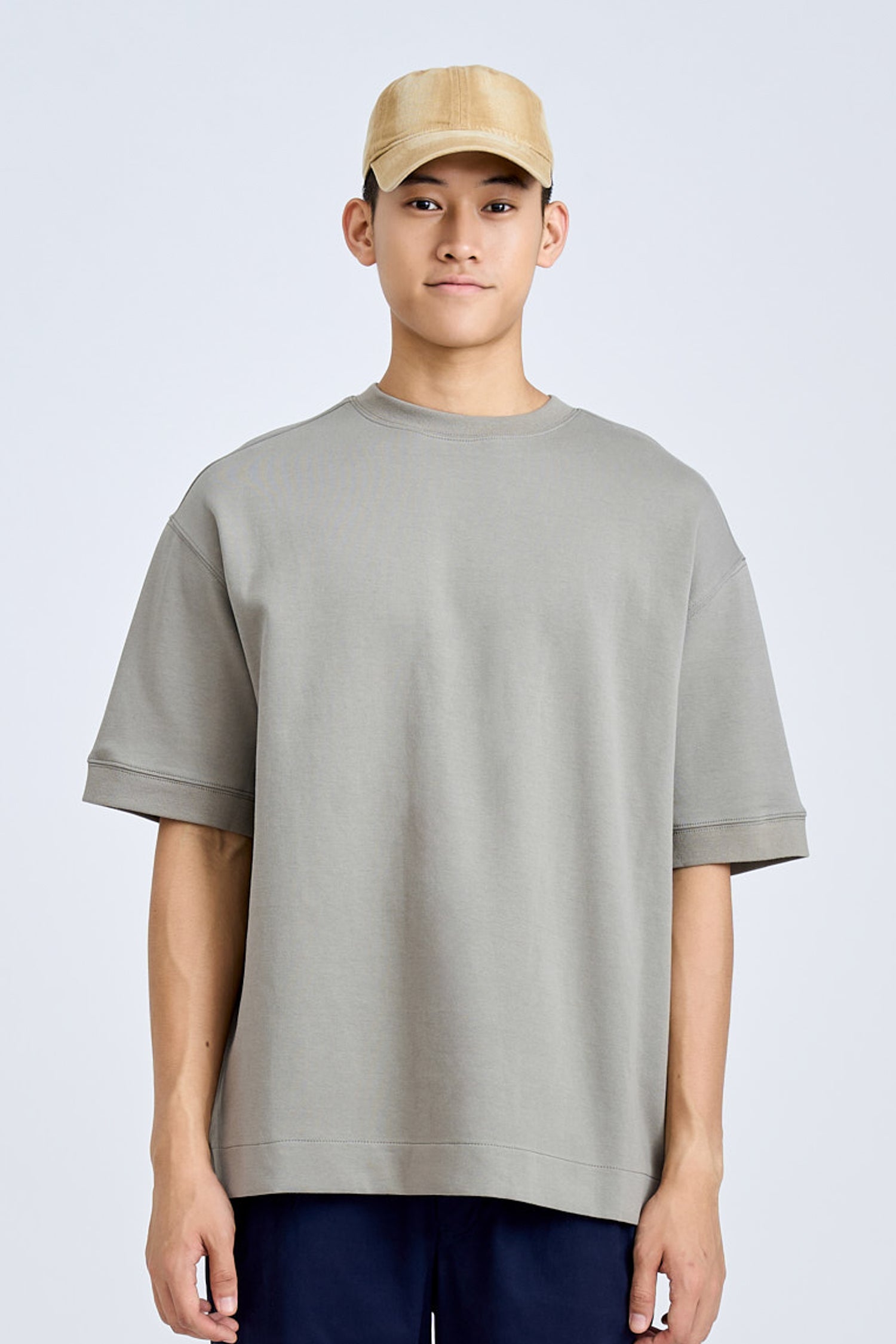 (C) Oversized Fit Heavyweight Tee - Gunmetal