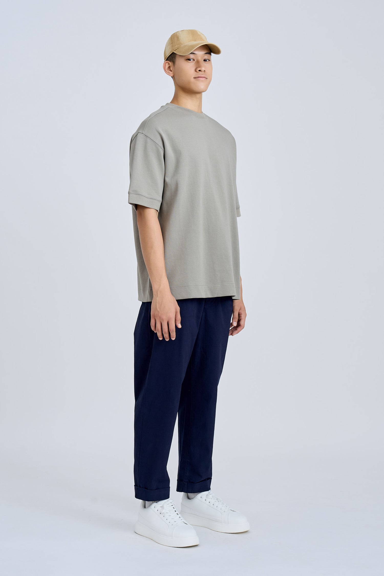 (C) Oversized Fit Heavyweight Tee - Gunmetal