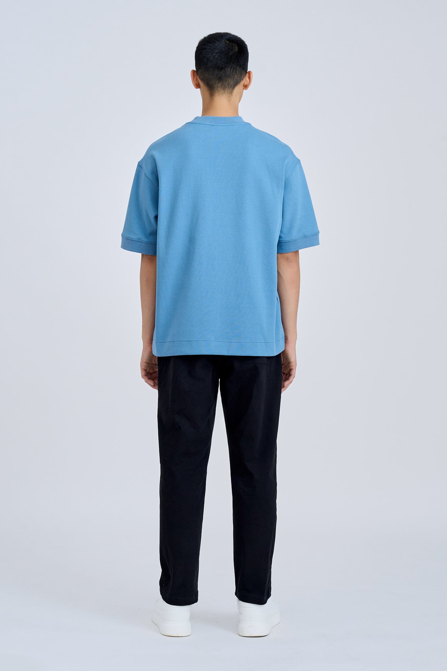 (C) Oversized Fit Heavyweight Tee - Steel Blue [AT]
