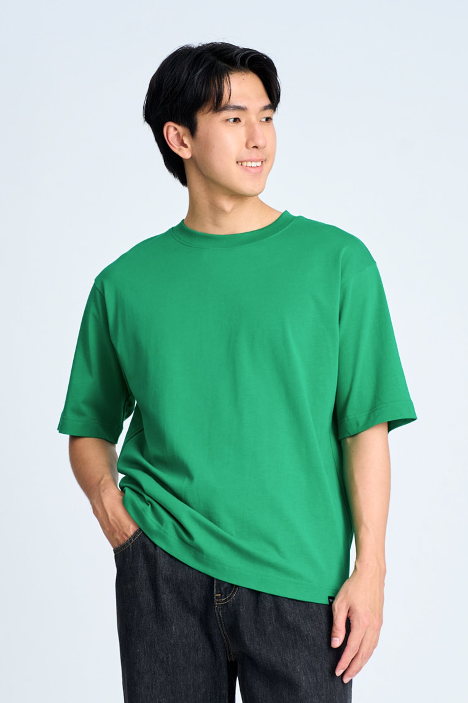 (B) Classic Relaxed-Fit Crew Neck Tee - Emerald Green [AT]
