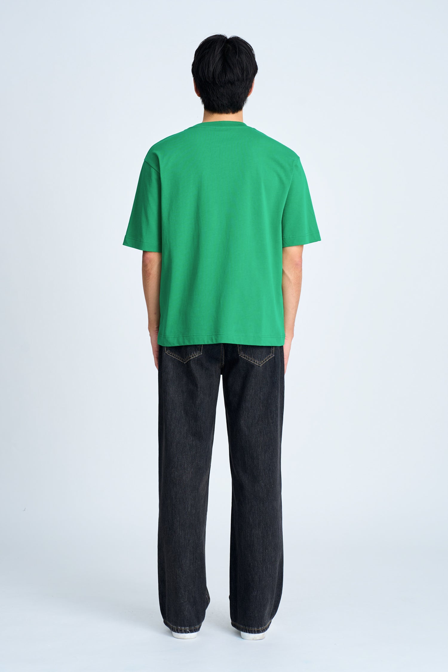 (B) Classic Relaxed-Fit Crew Neck Tee - Emerald Green [AT]