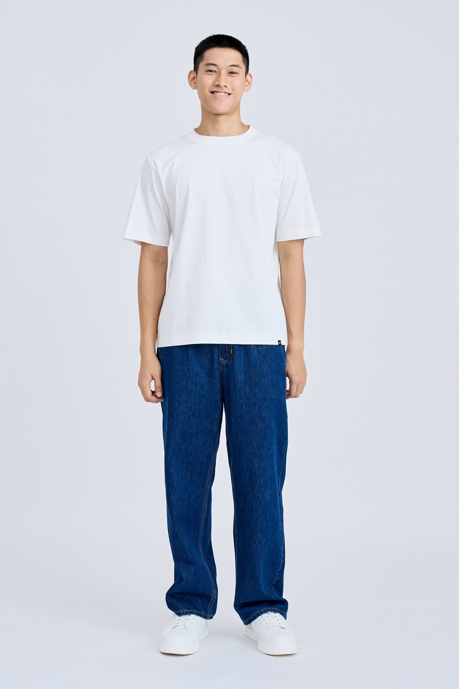 (A) Essential Crew Neck Tee - Cream