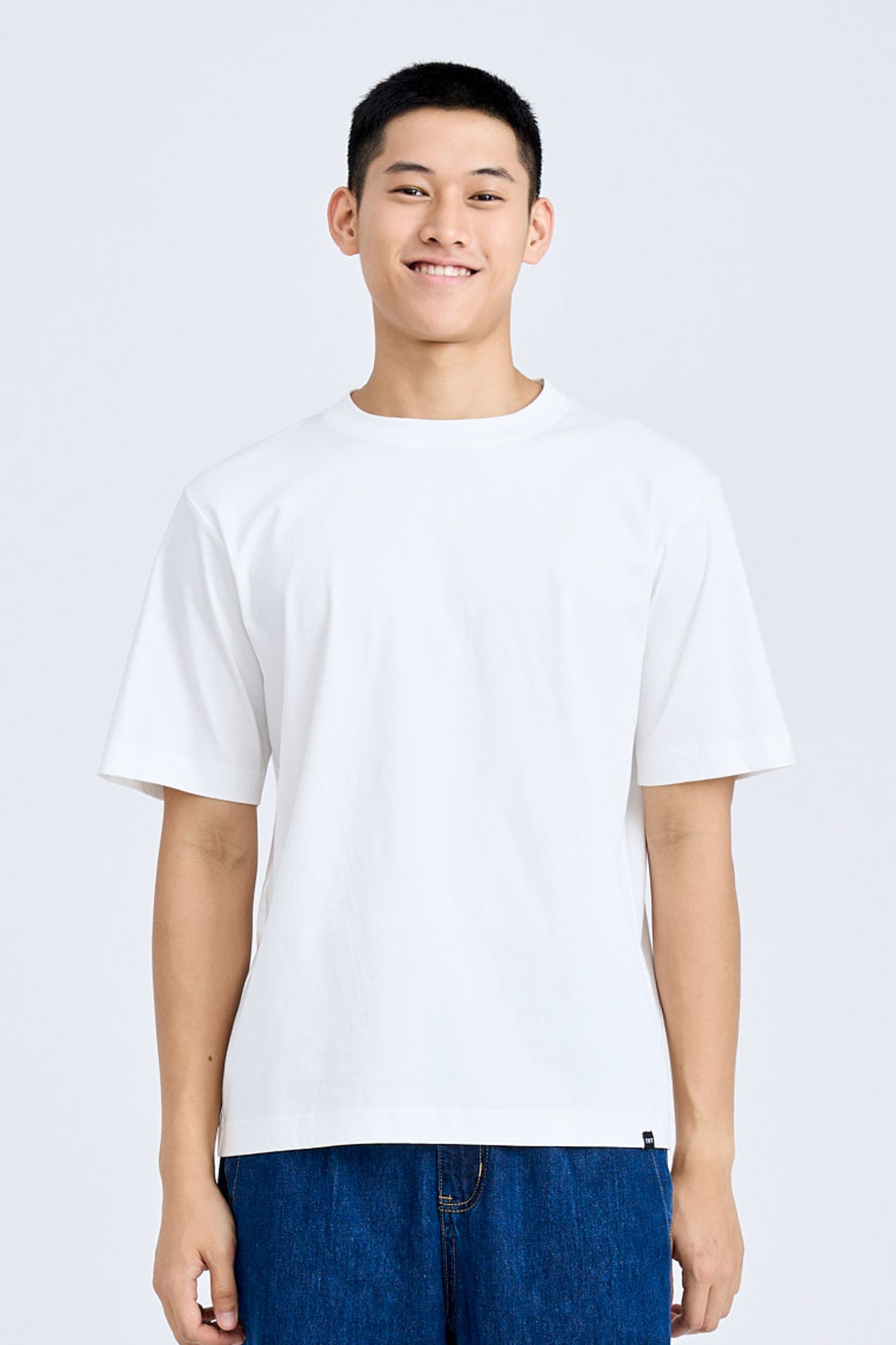 (A) Essential Crew Neck Tee - Cream