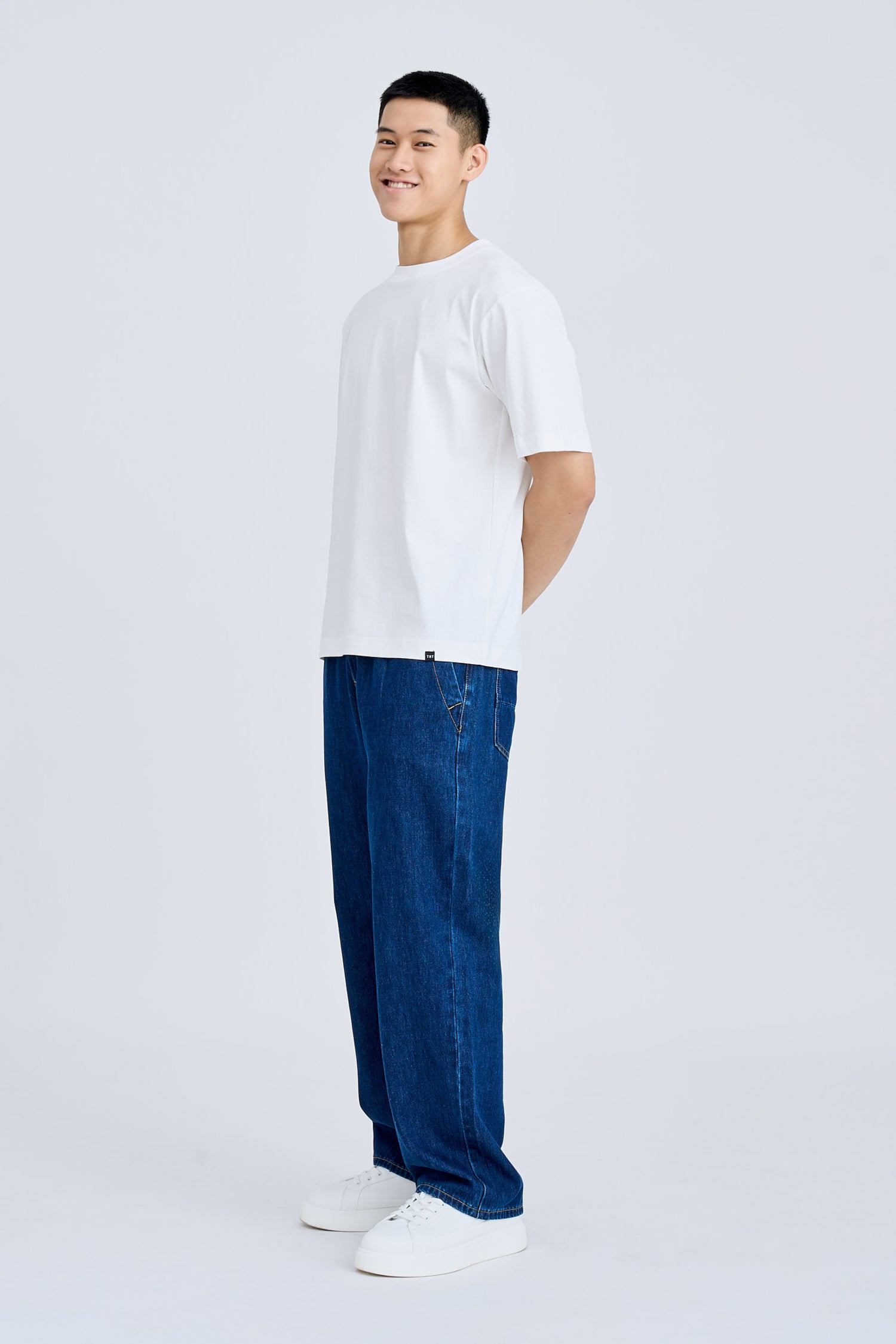 (A) Essential Crew Neck Tee - Cream