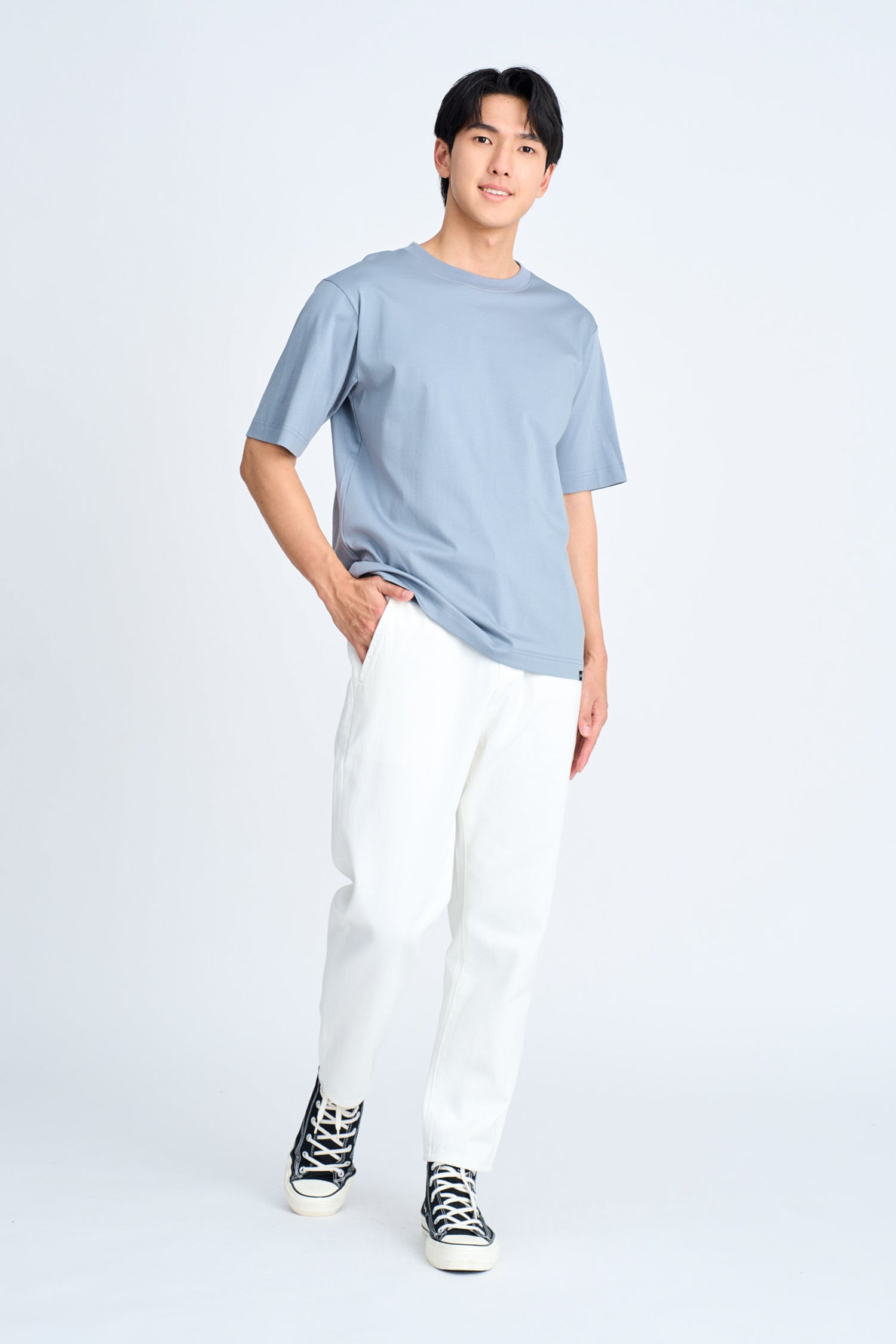 (A) Essential Crew Neck Tee - Elephant Grey [AT]