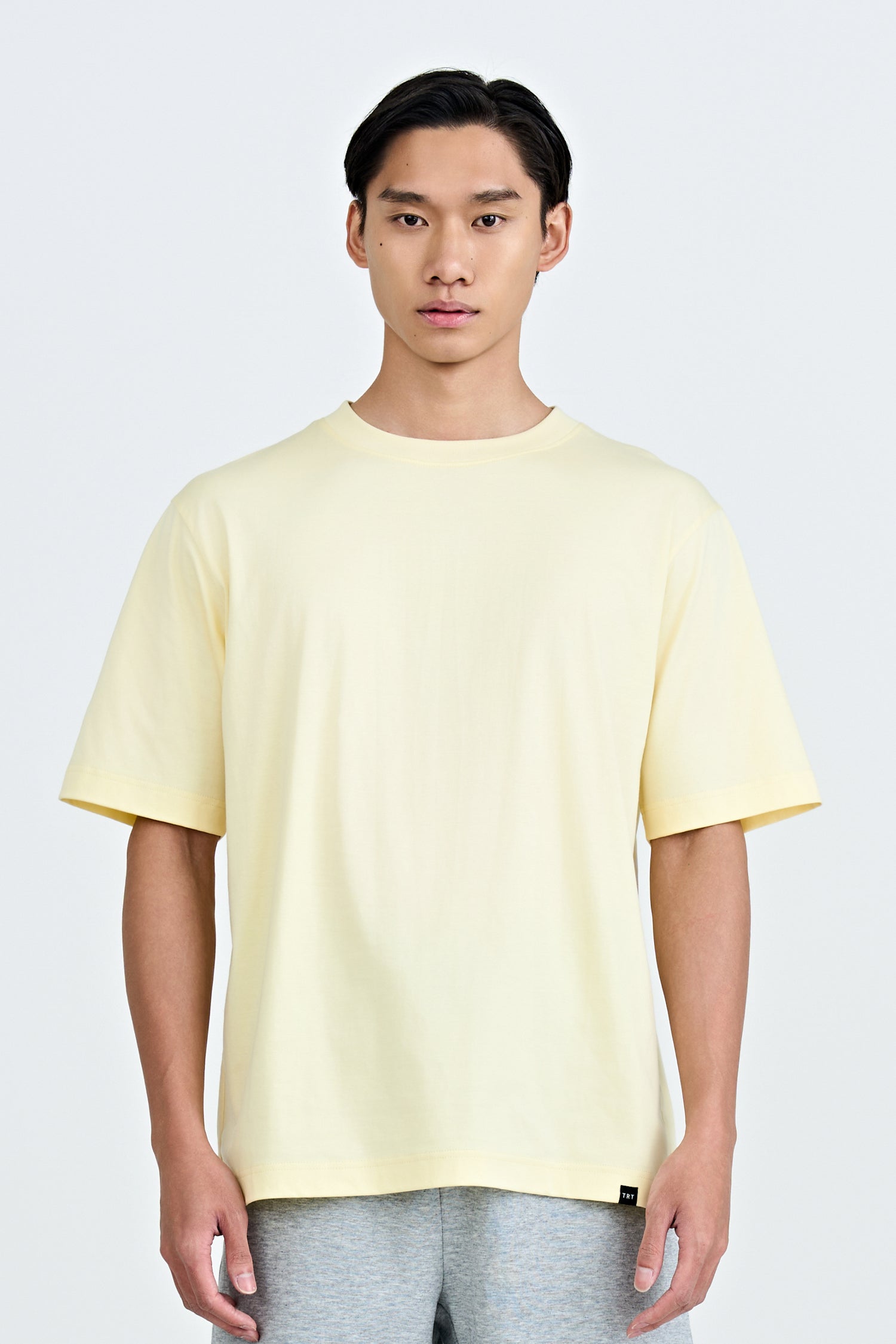 (A) Essential Crew Neck Tee - Light Yellow