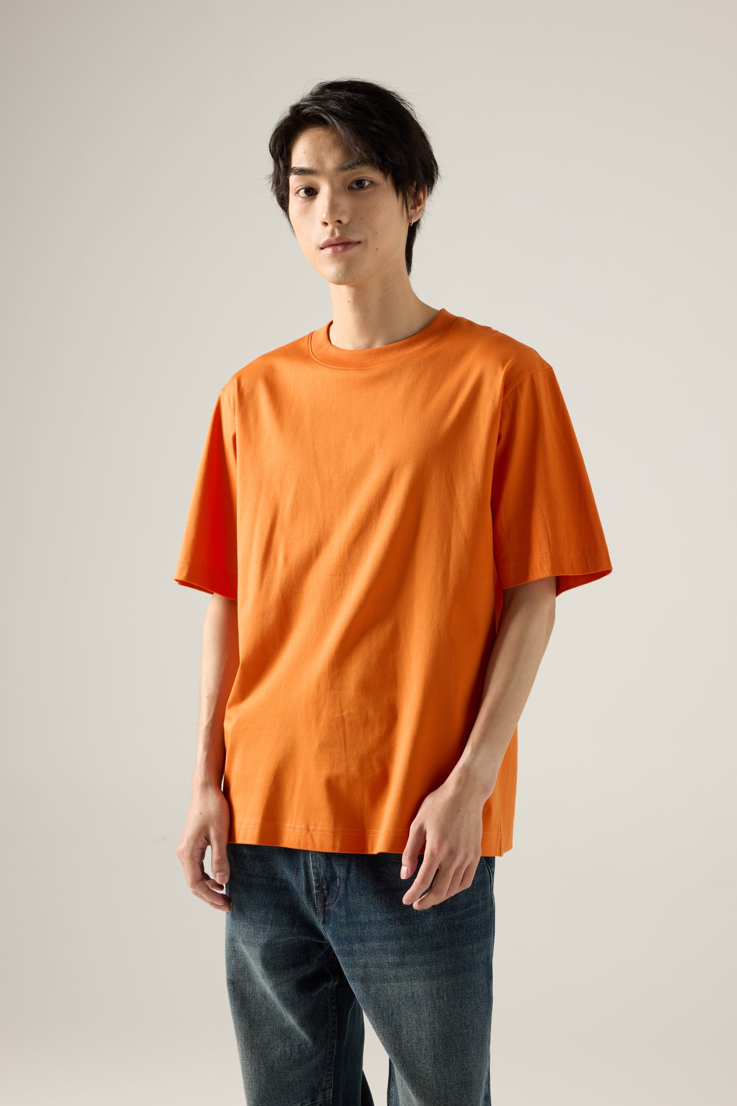 (A) Essential Crew Neck Tee - Orange