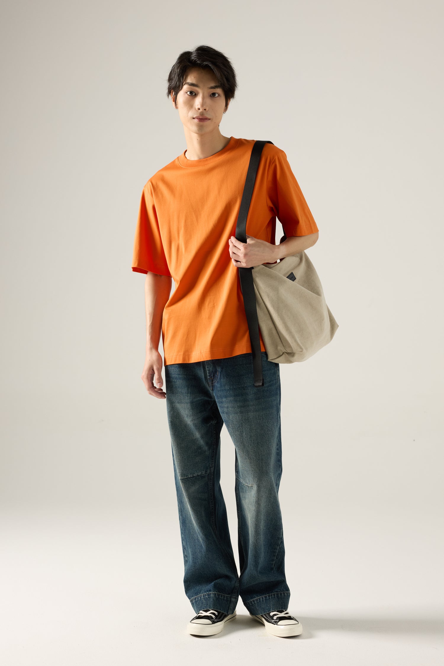 (A) Essential Crew Neck Tee - Orange