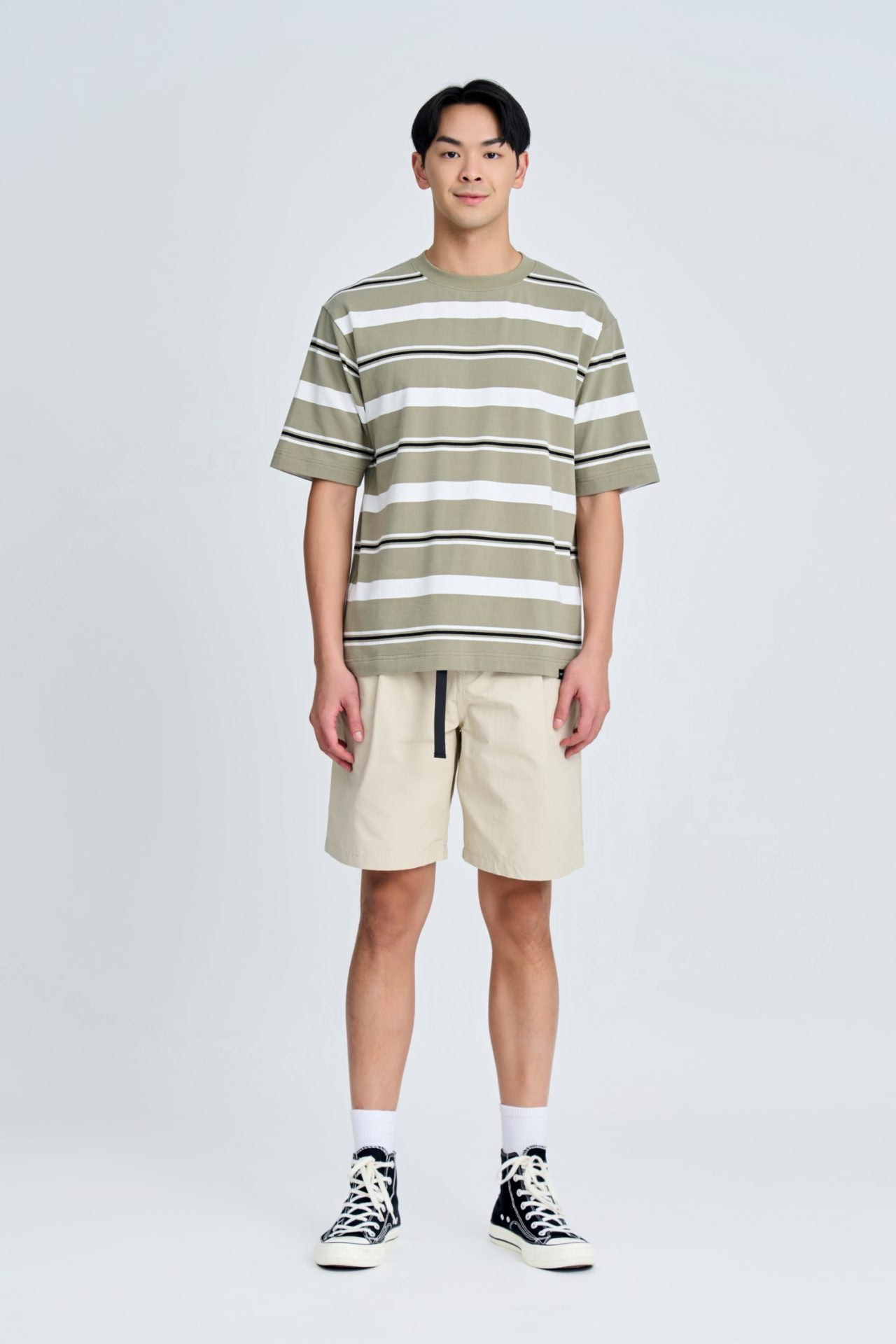 Oversized Wide Regimental Stripes Tee [AT]