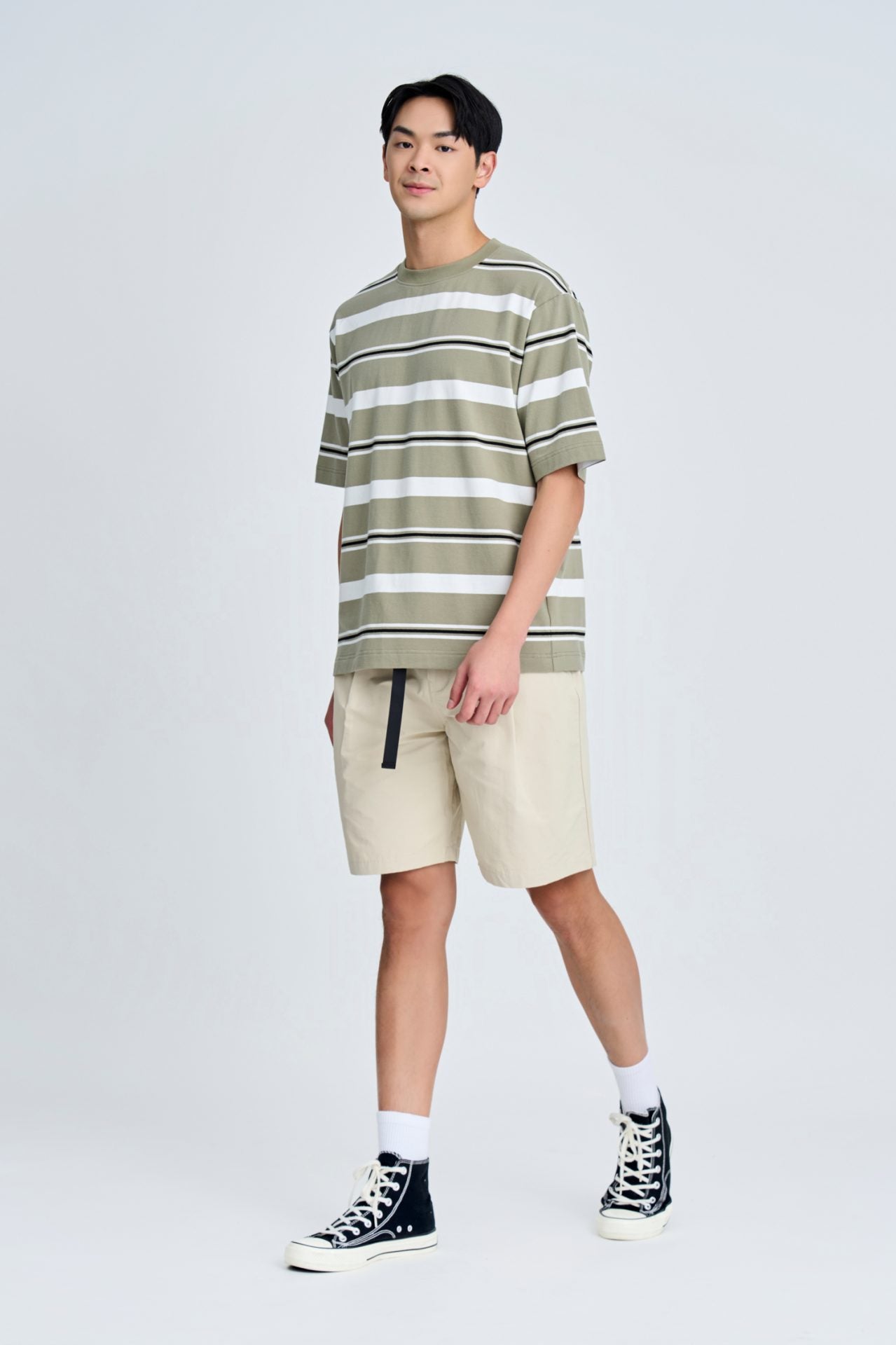 Oversized Wide Regimental Stripes Tee [AT]