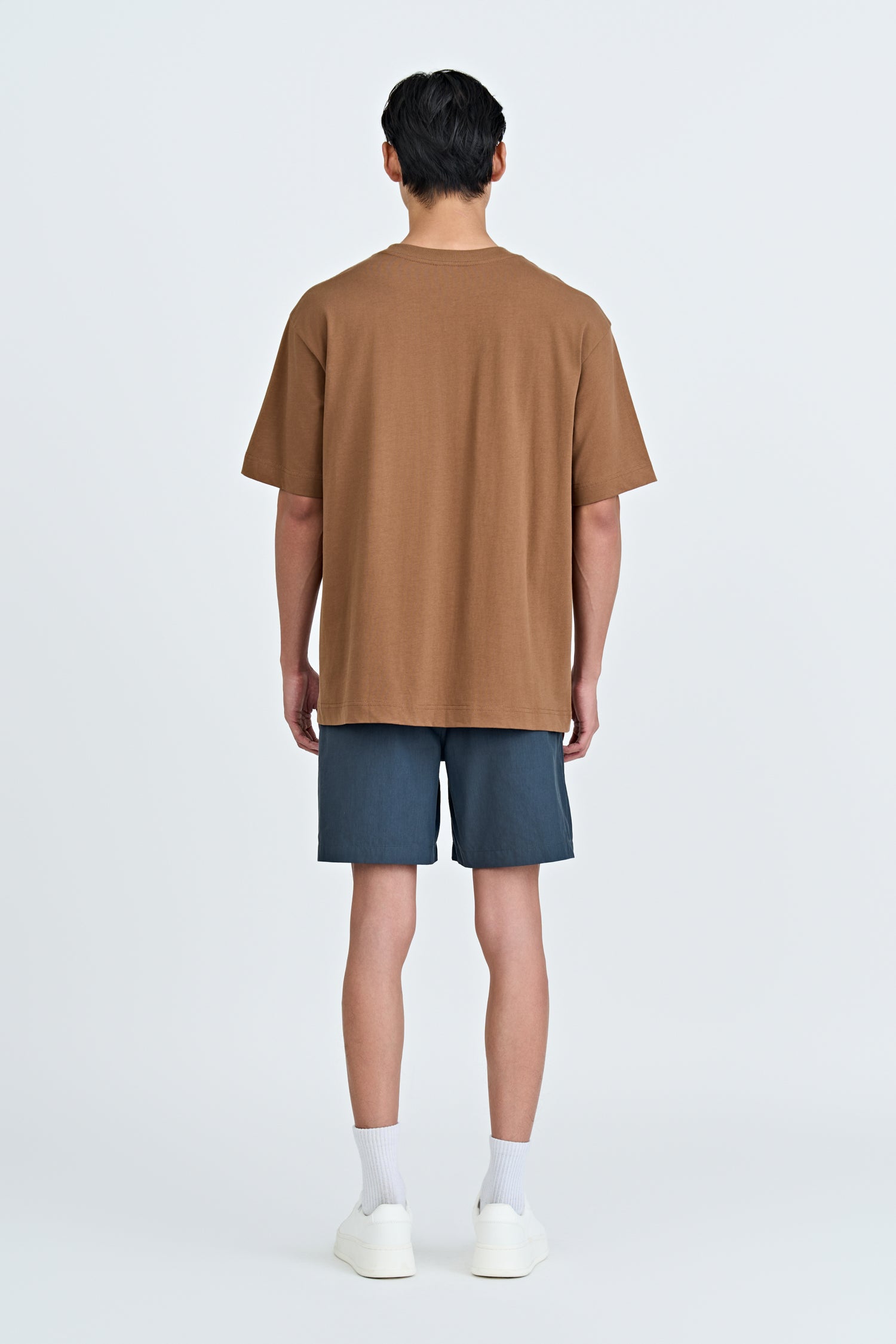 Utility Contrast Pocket Stitch Tee - Coffee