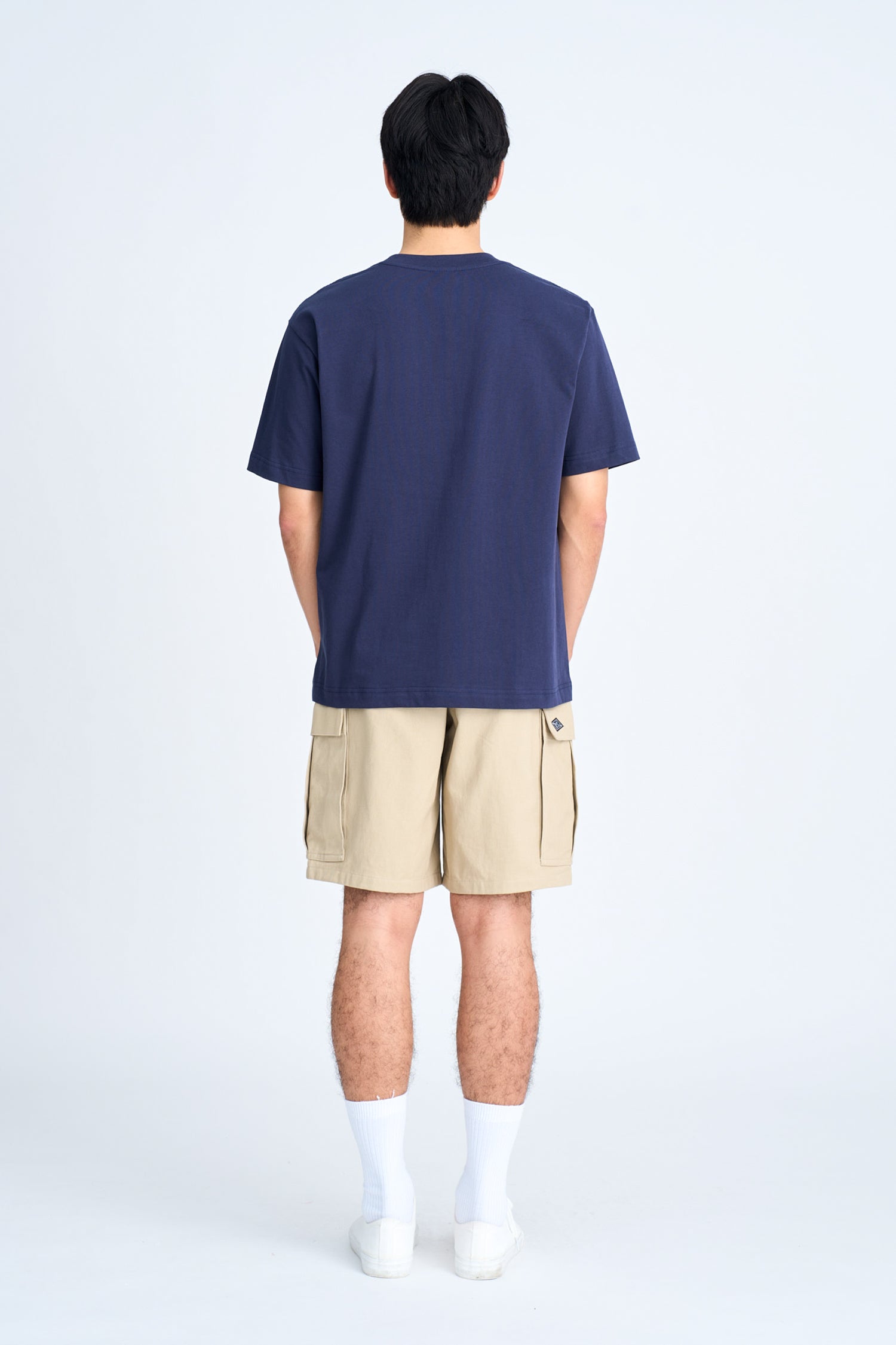 Utility Contrast Pocket Stitch Tee - Navy
