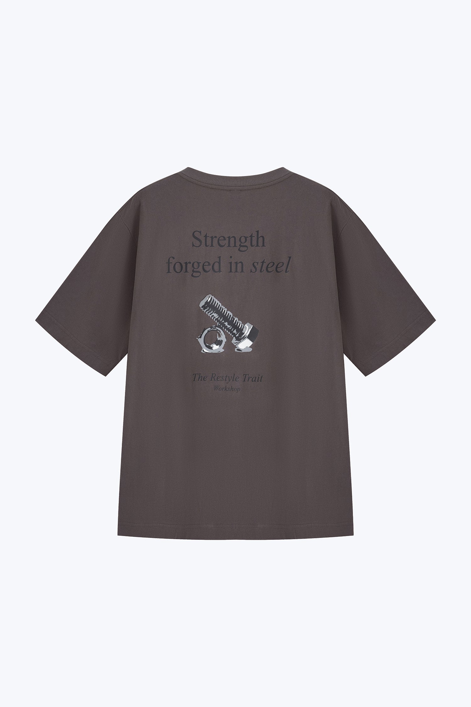 Jersey "Strength Forged In Steel" Graphic Tee - Charcoal [AT]