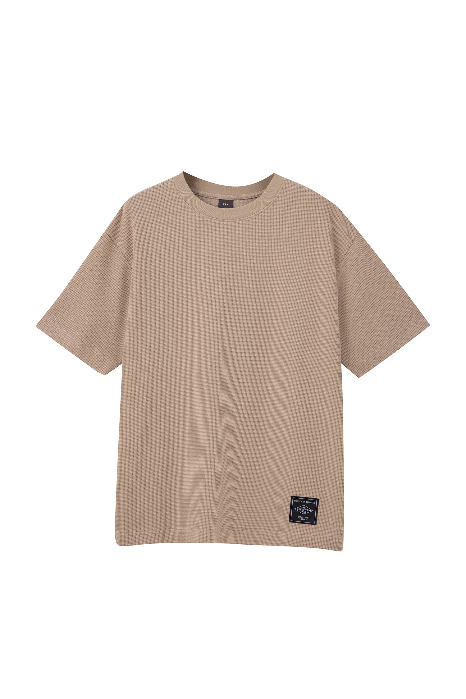 (B) Waffle Crew Neck Tee - Khaki