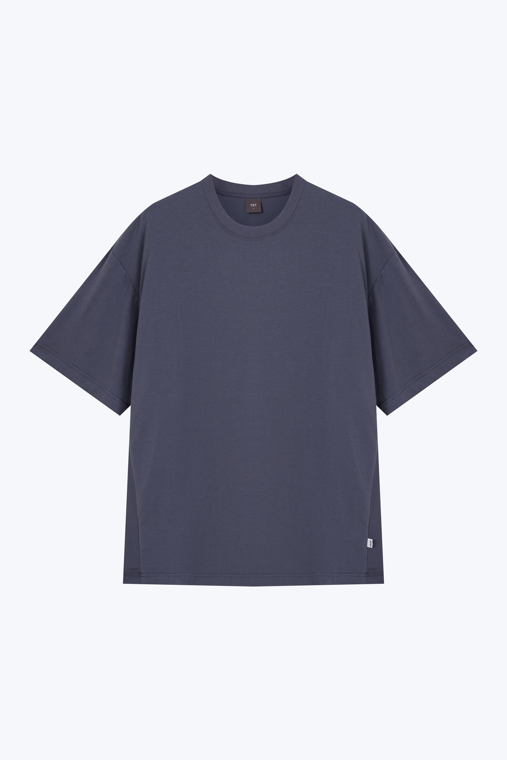 Dual Fabric Oversized Tee - Dusty Blue