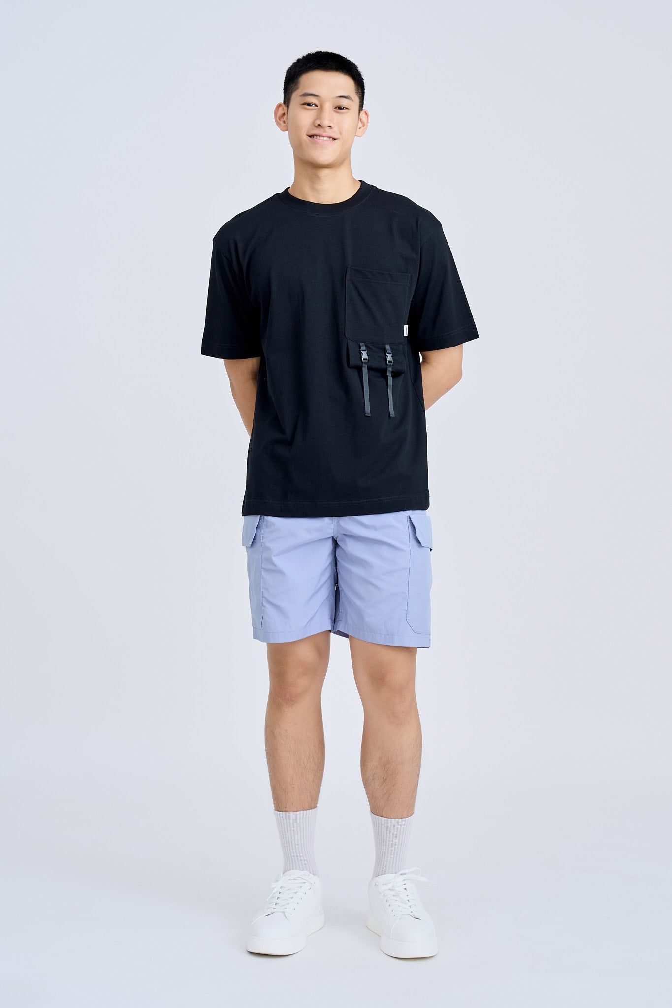 Utility Roll-Up Pocket Tee - Black