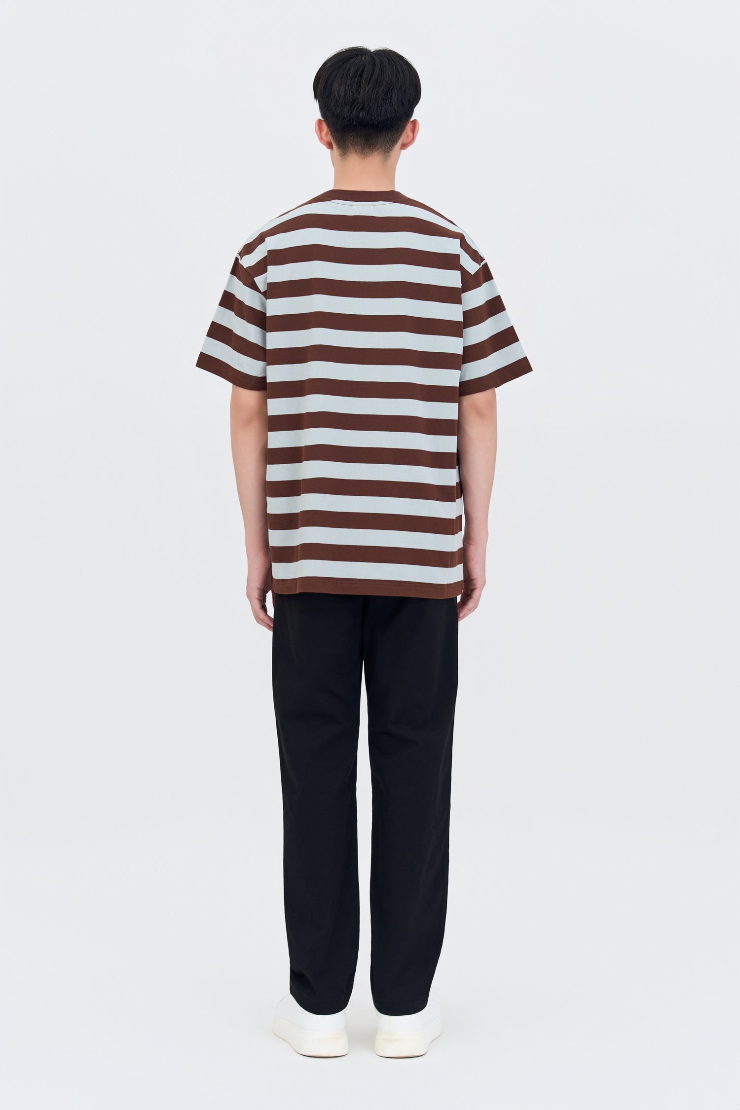 (C) Broad Stripes Tee - Brown