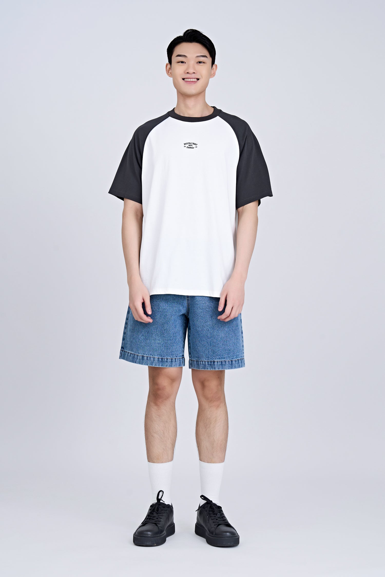 (C) TRT Embroidered Raglan Tee - Charcoal [AT]