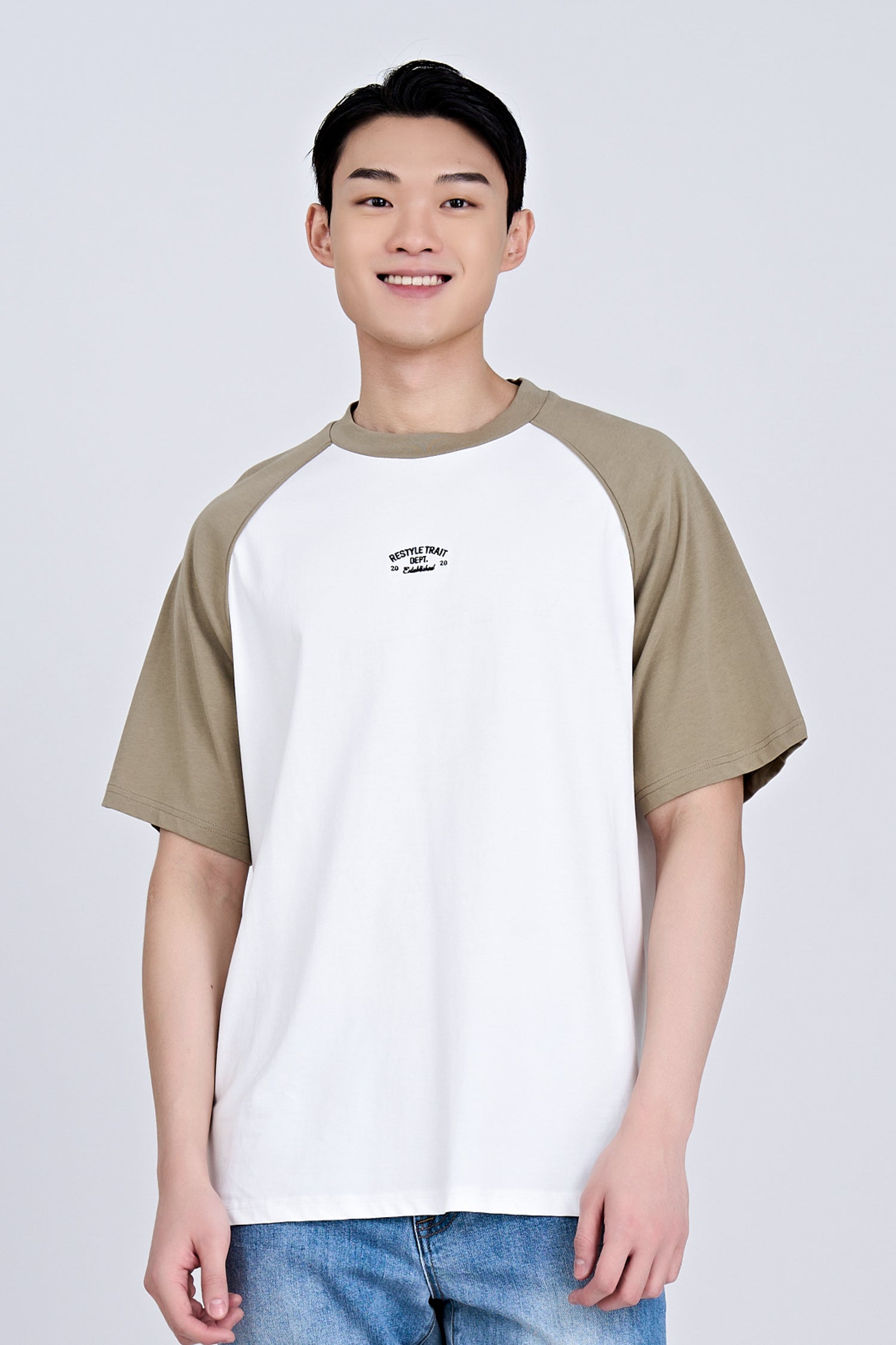 (C) TRT Embroidered Raglan Tee - Taupe