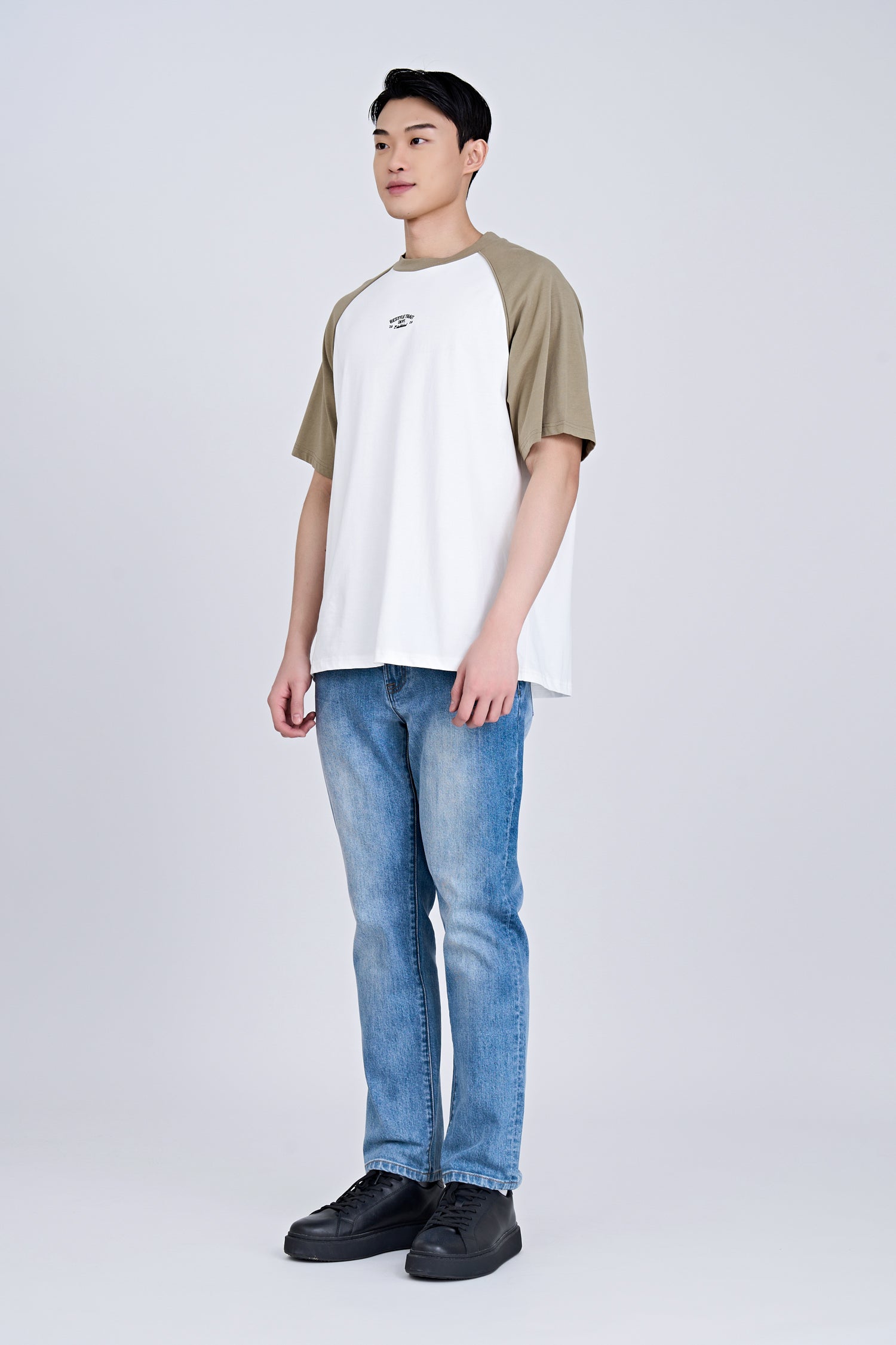 (C) TRT Embroidered Raglan Tee - Taupe