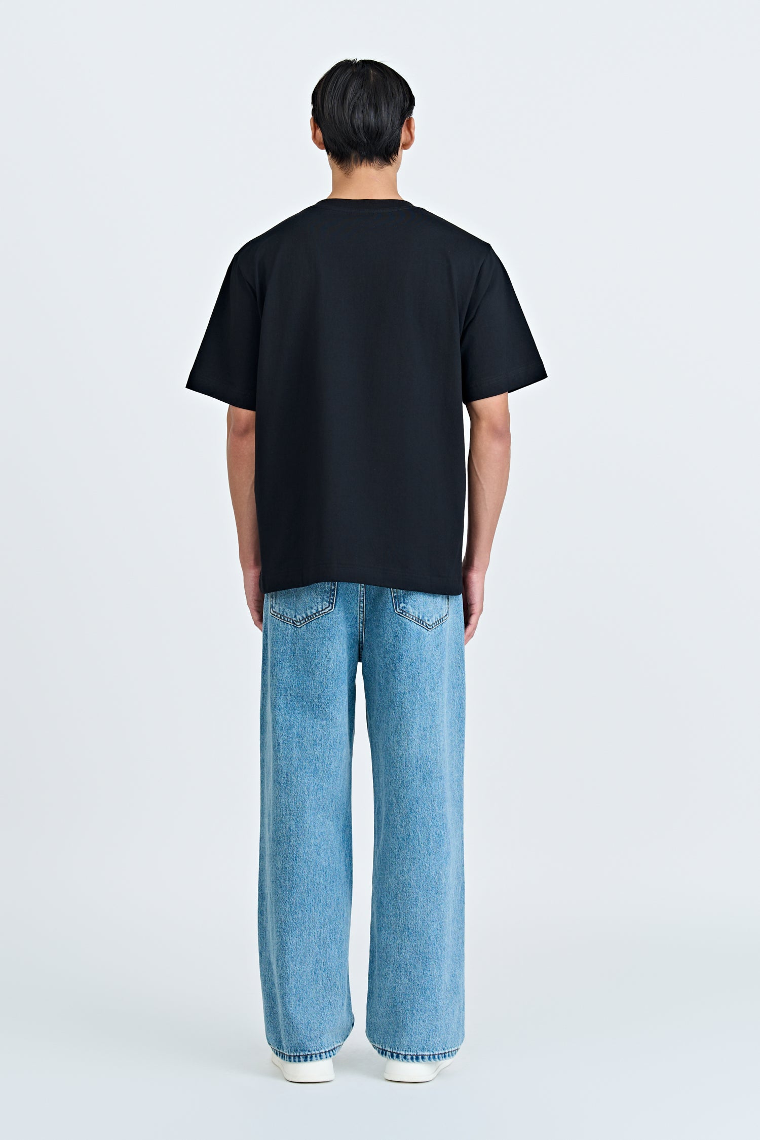 (A) Jersey "Cocktail Anytime" Embroidery Tee - Black