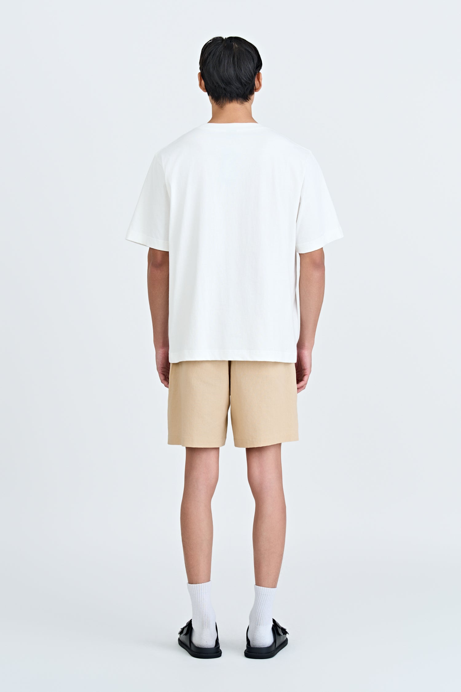 (A) Jersey "Vacay Mode" Embroidery Tee - Cream [AT]