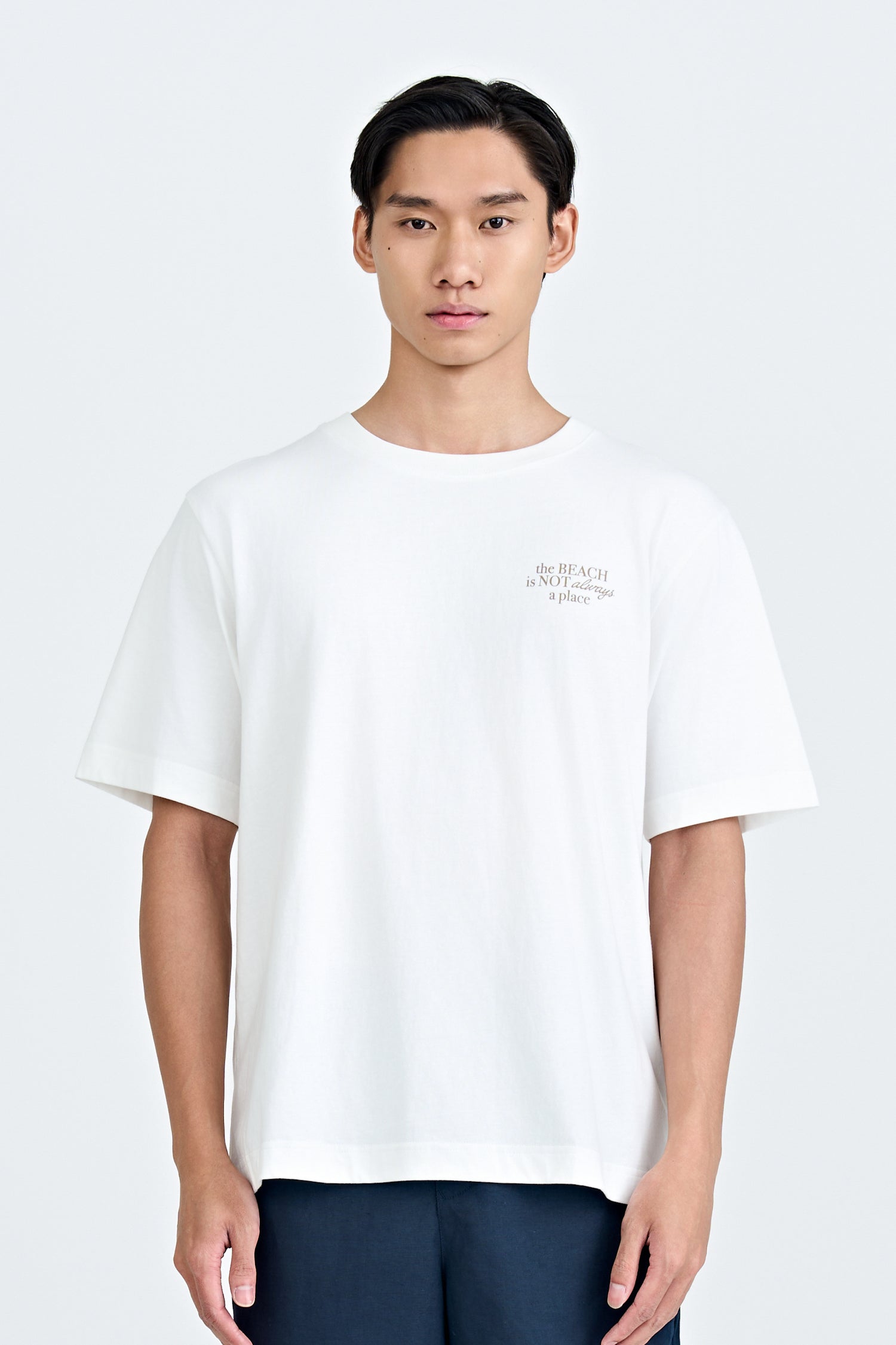 (A) Jersey "Beach Feeling" Graphic Tee - Cream