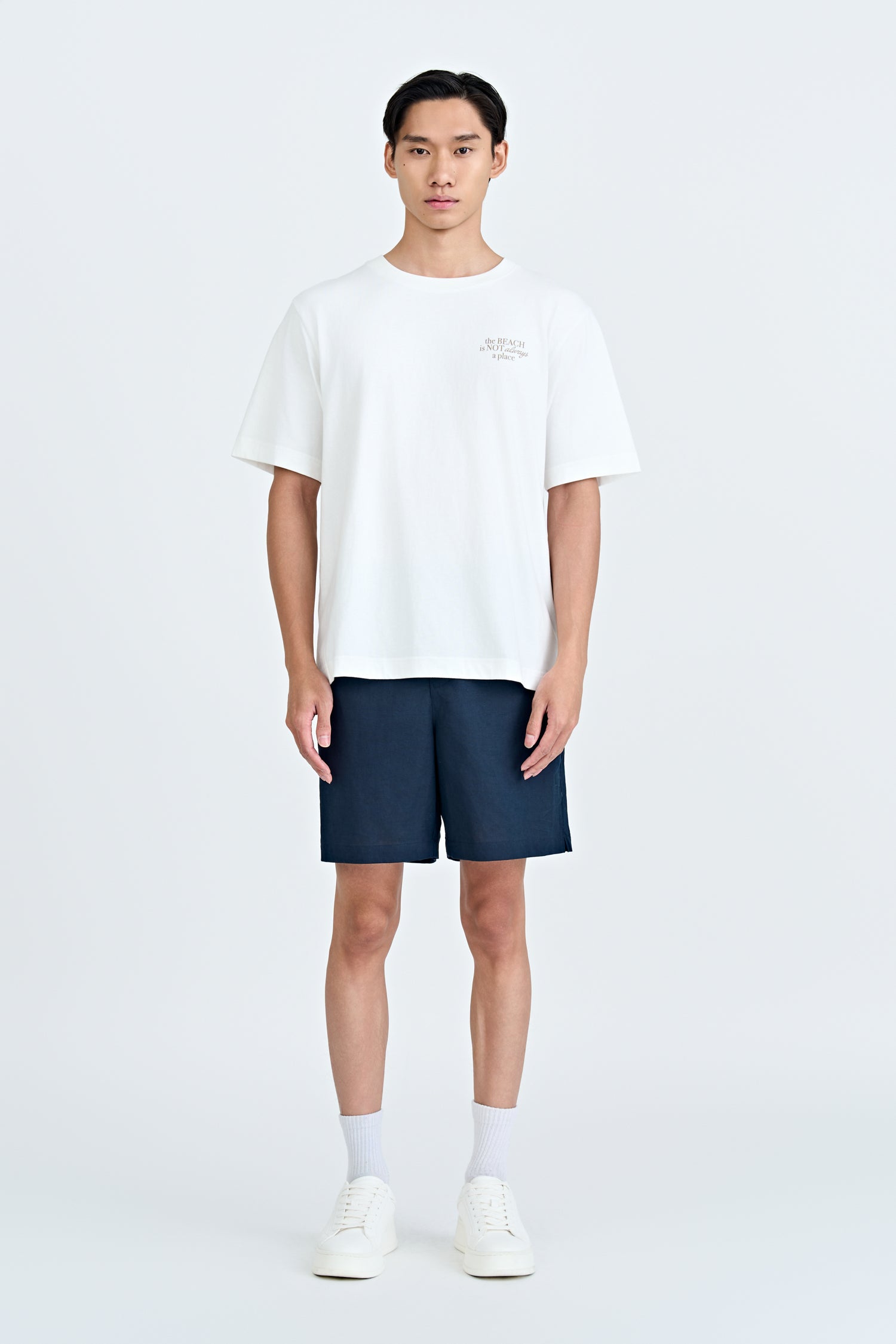(A) Jersey "Beach Feeling" Graphic Tee - Cream