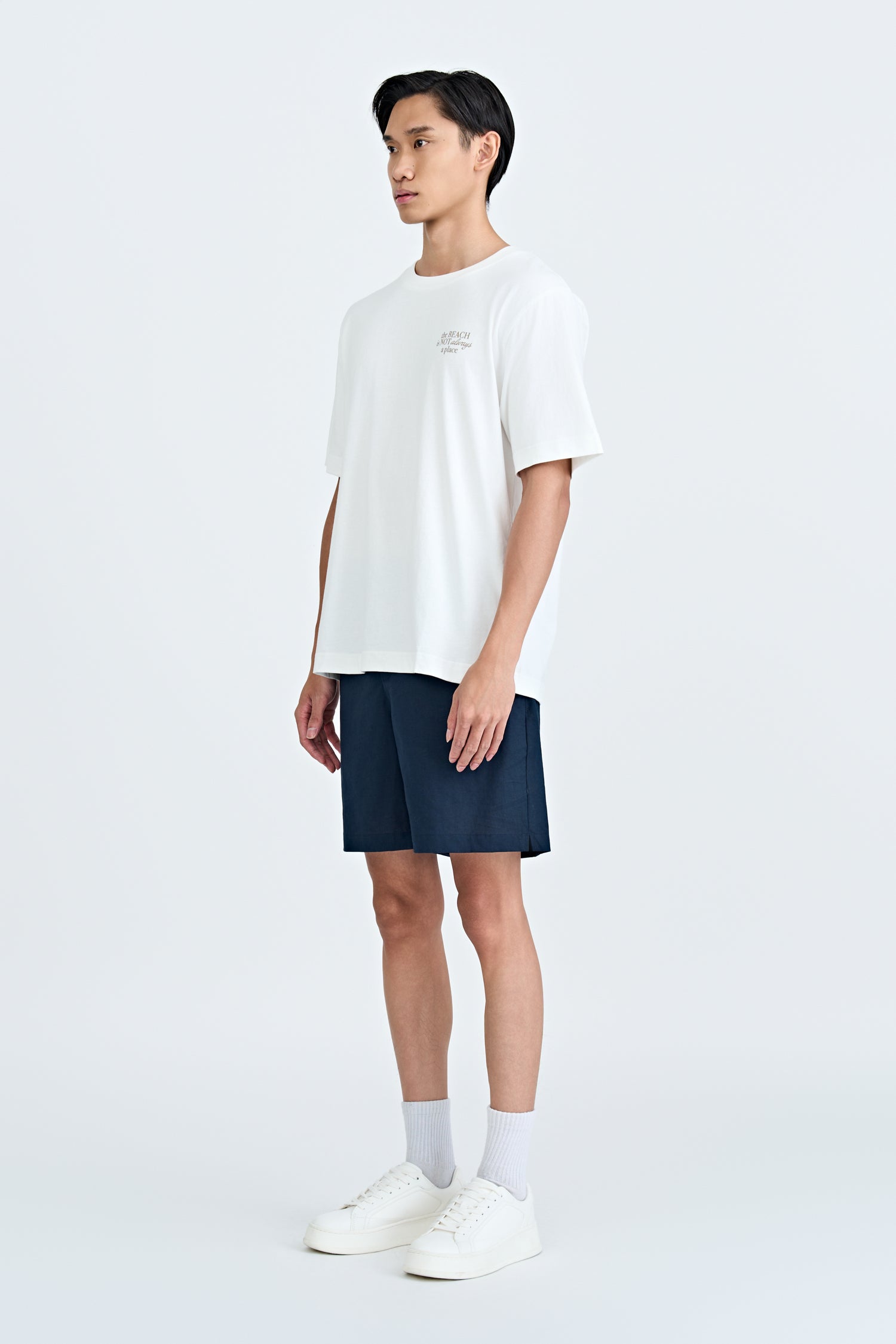 (A) Jersey "Beach Feeling" Graphic Tee - Cream