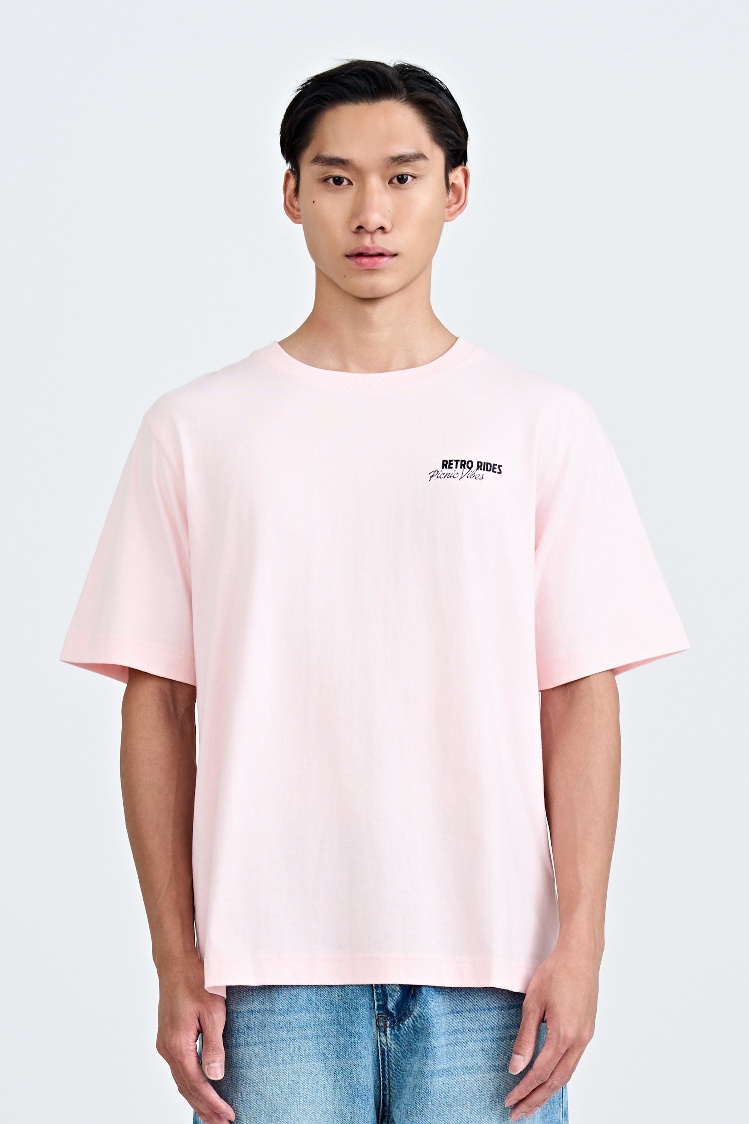 (A) Jersey "Picnic Vibes" Graphic Tee - Blush