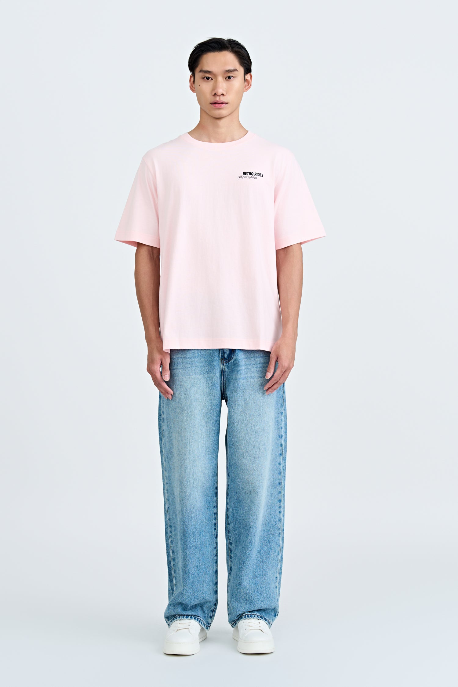 (A) Jersey "Picnic Vibes" Graphic Tee - Blush