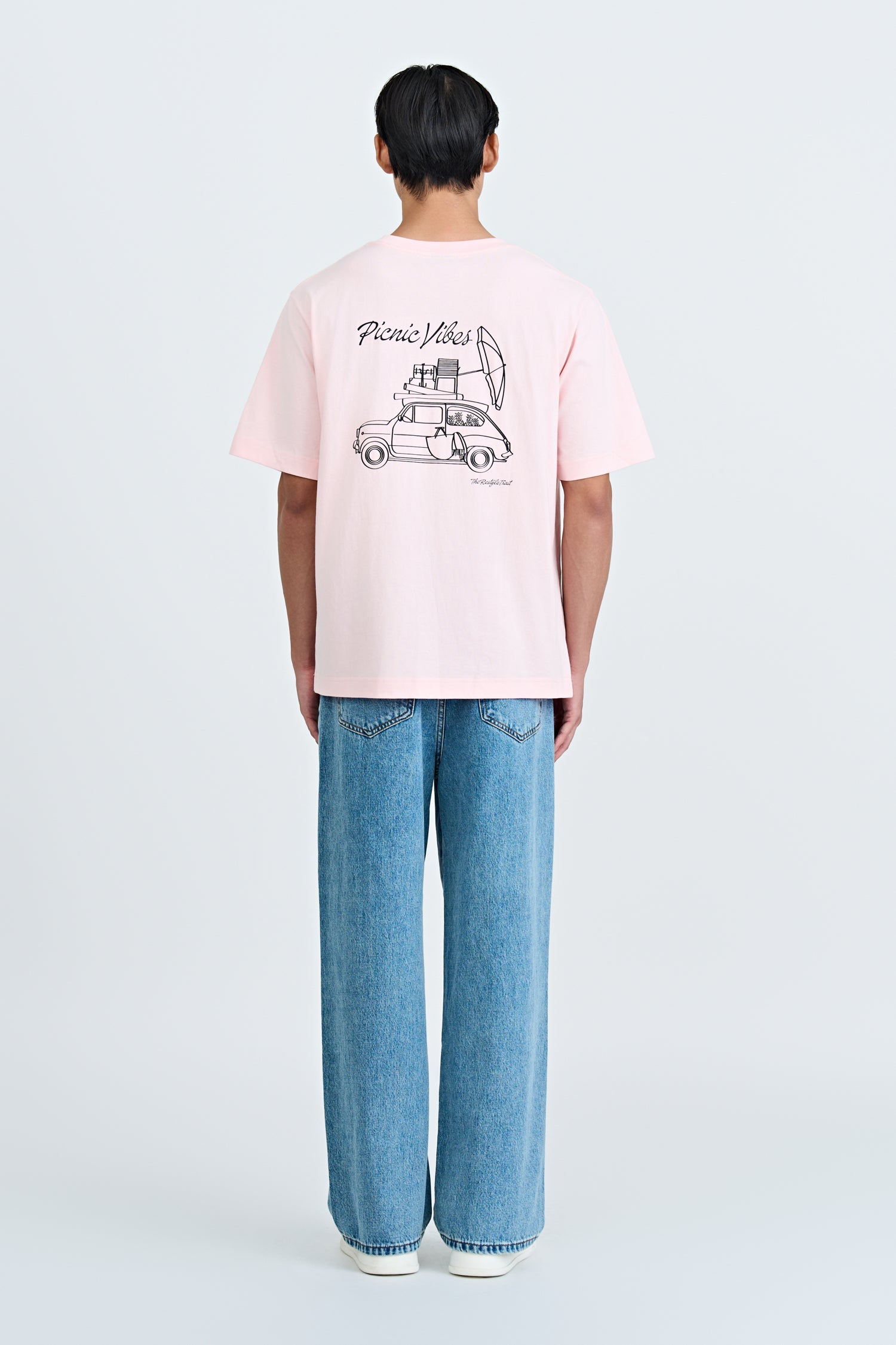(A) Jersey "Picnic Vibes" Graphic Tee - Blush